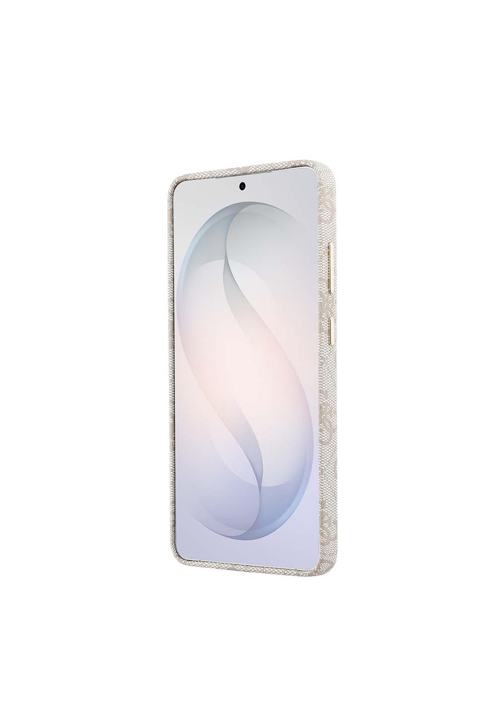 Galaxy S26 Ultra Kılıf Guess Orijinal Lisanslı Manyetik Şarj Uyumlu Gold Metal Kamera Çerçeveli Taşlı Üçgen Logo 4G Desenli Kapak