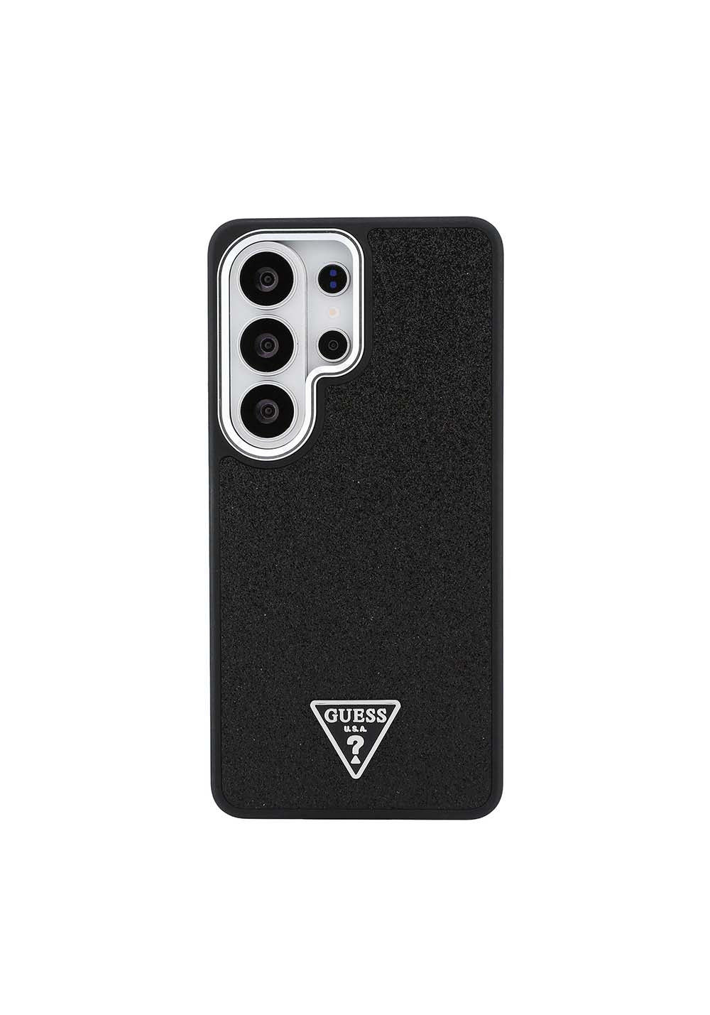 Galaxy S26 Ultra Kılıf Guess Orijinal Lisanslı Manyetik Şarj Uyumlu Metal Kamera Çerçeveli Üçgen Logolu Glitter Kapak