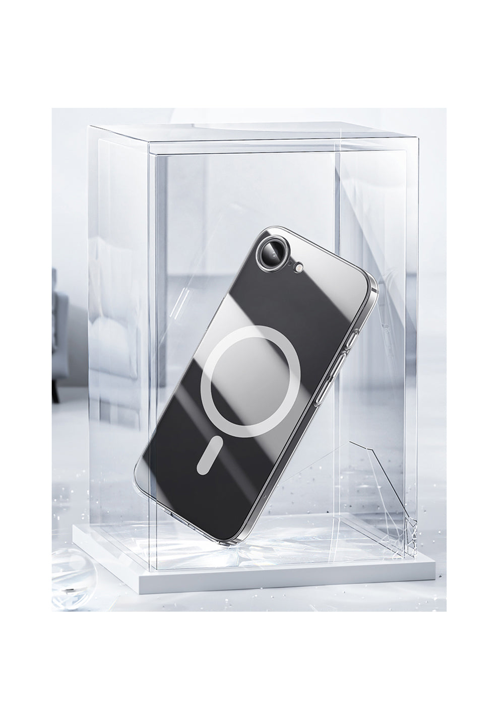 Apple iPhone 17E Kılıf Manyetik Şarj Uyumlu Benks Crystal Serisi Şeffaf Kapak