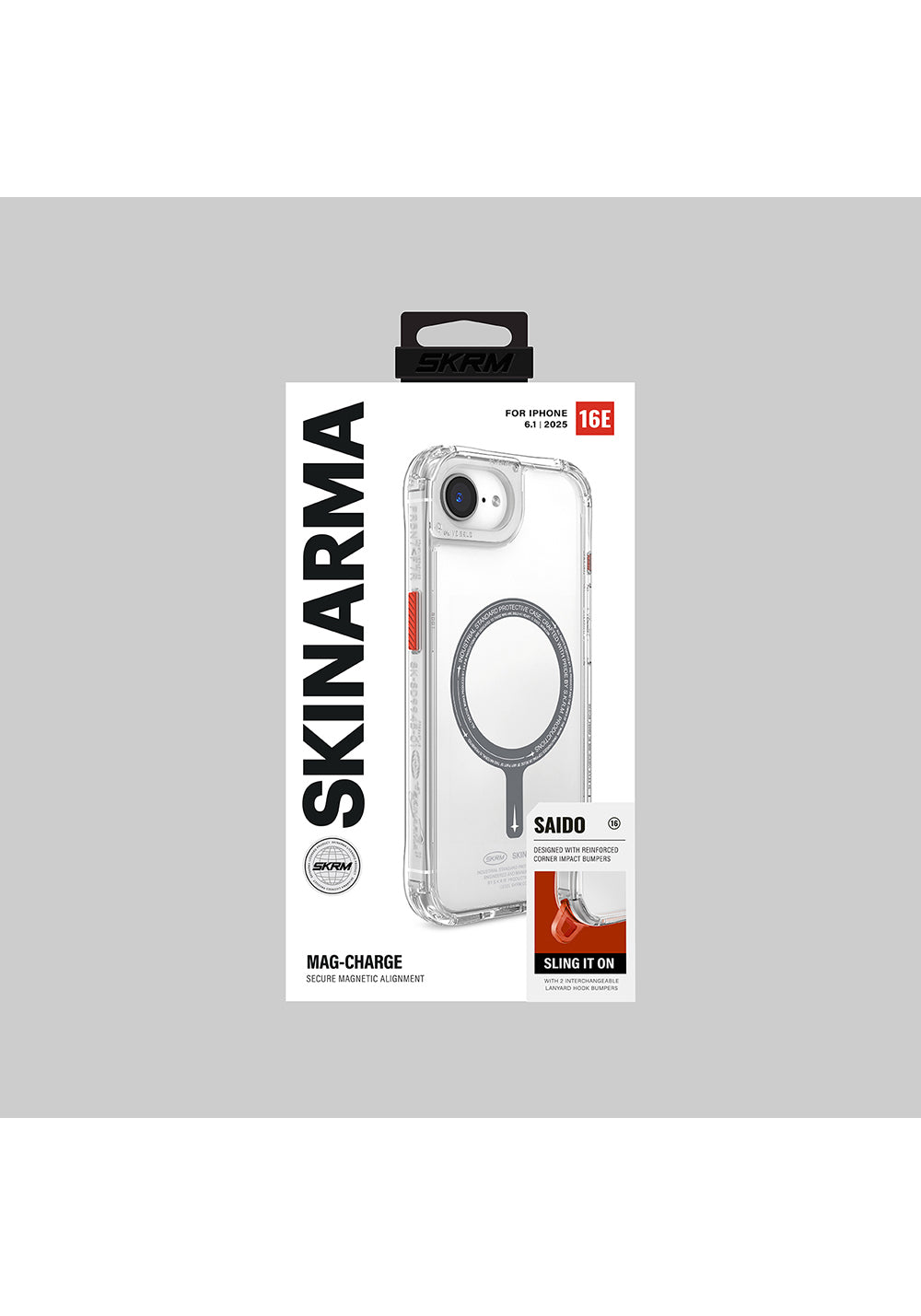 Apple iPhone 17E Kılıf Manyetik Şarj Uyumlu Şeffaf Airbag Tasarımlı Skinarma Saido Kapak