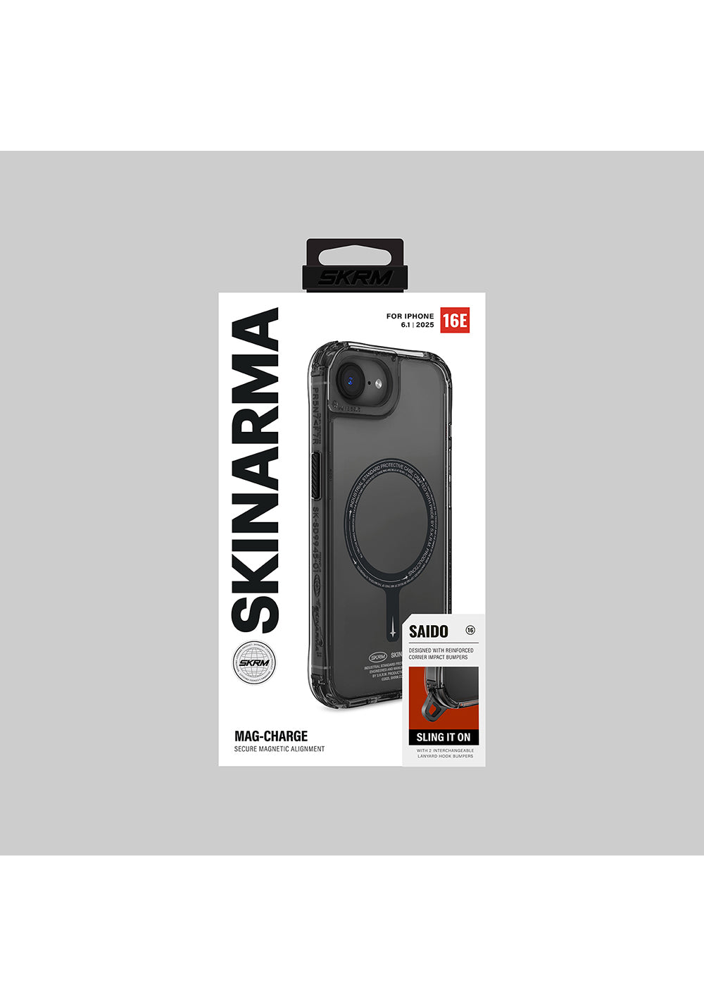 Apple iPhone 17E Kılıf Manyetik Şarj Uyumlu Şeffaf Airbag Tasarımlı Skinarma Saido Kapak