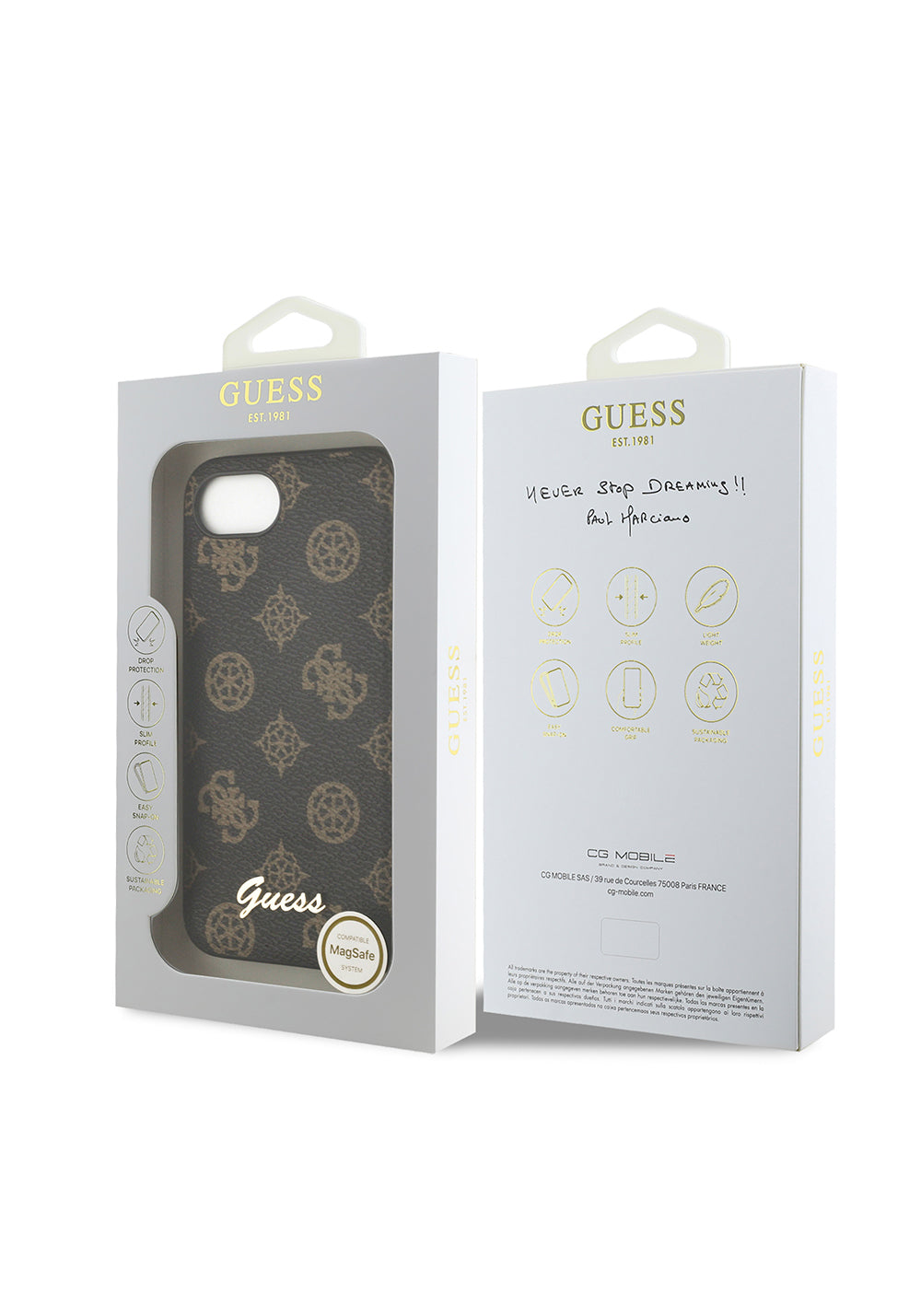 Apple iPhone 17E Kılıf Guess Orijinal Lisanslı Manyetik Şarj Uyumlu Yazı Logolu Peony Kapak