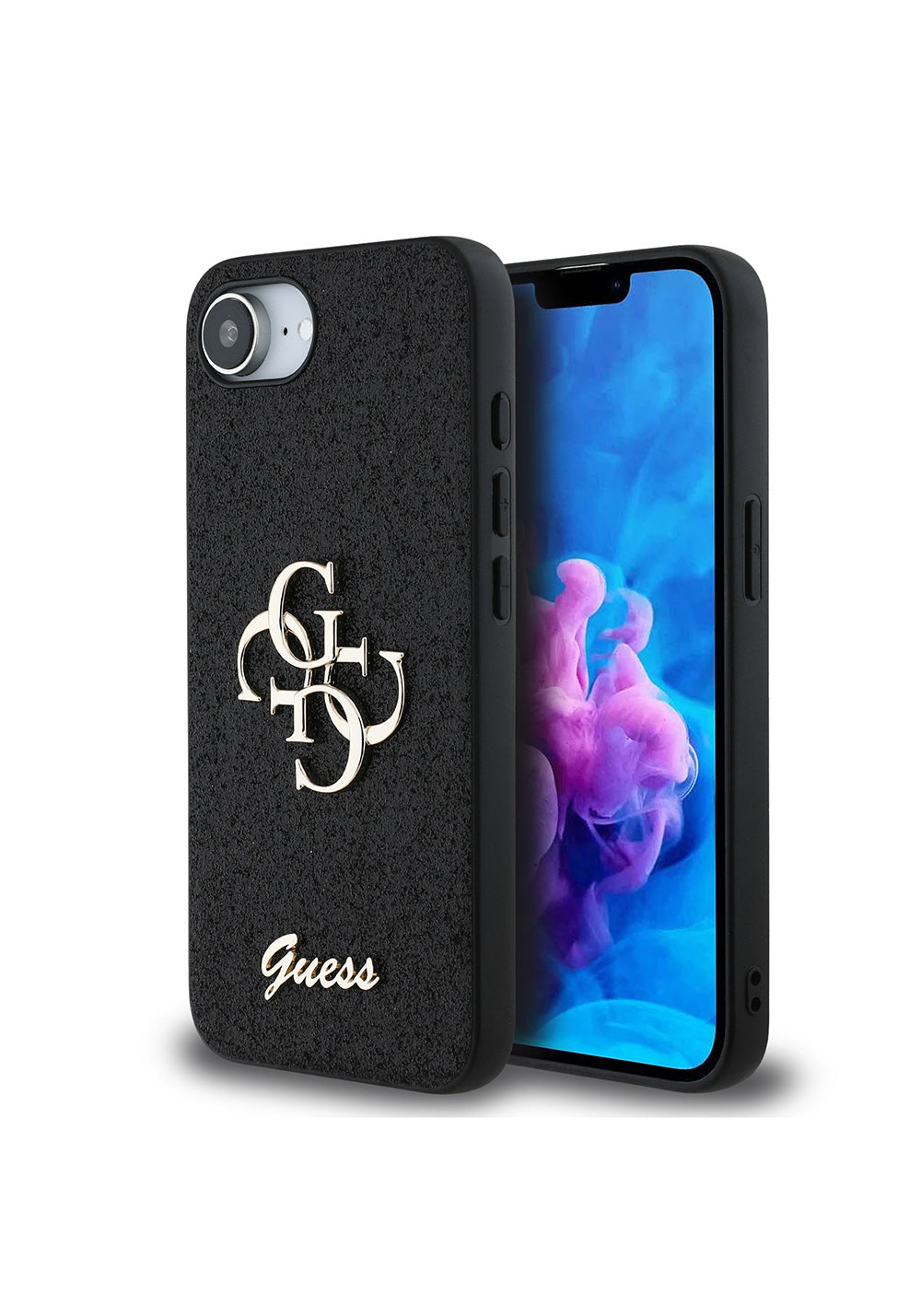 Apple iPhone 17E Kılıf Guess Orijinal Lisanslı 4G Büyük Metal Logolu Glitter Kapak