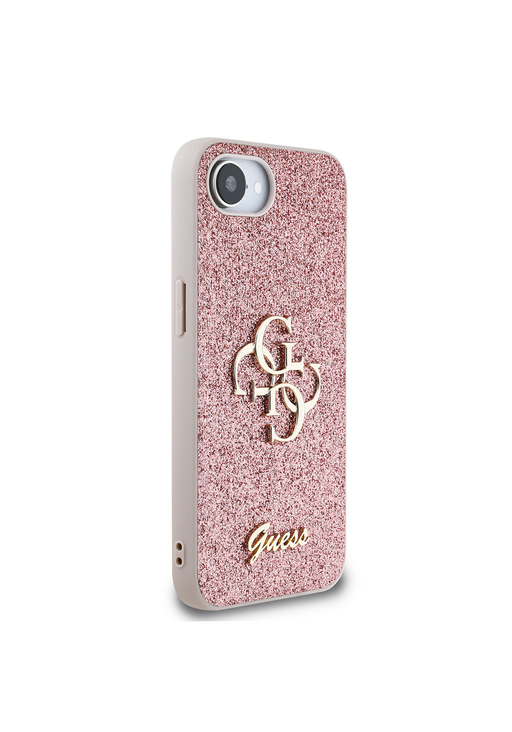Apple iPhone 17E Kılıf Guess Orijinal Lisanslı 4G Büyük Metal Logolu Glitter Kapak