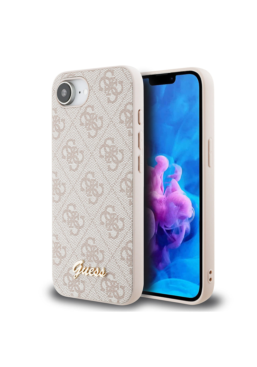 Apple iPhone 17E Kılıf Guess Orijinal Lisanslı 4G Desenli Script Metal Logolu Kapak