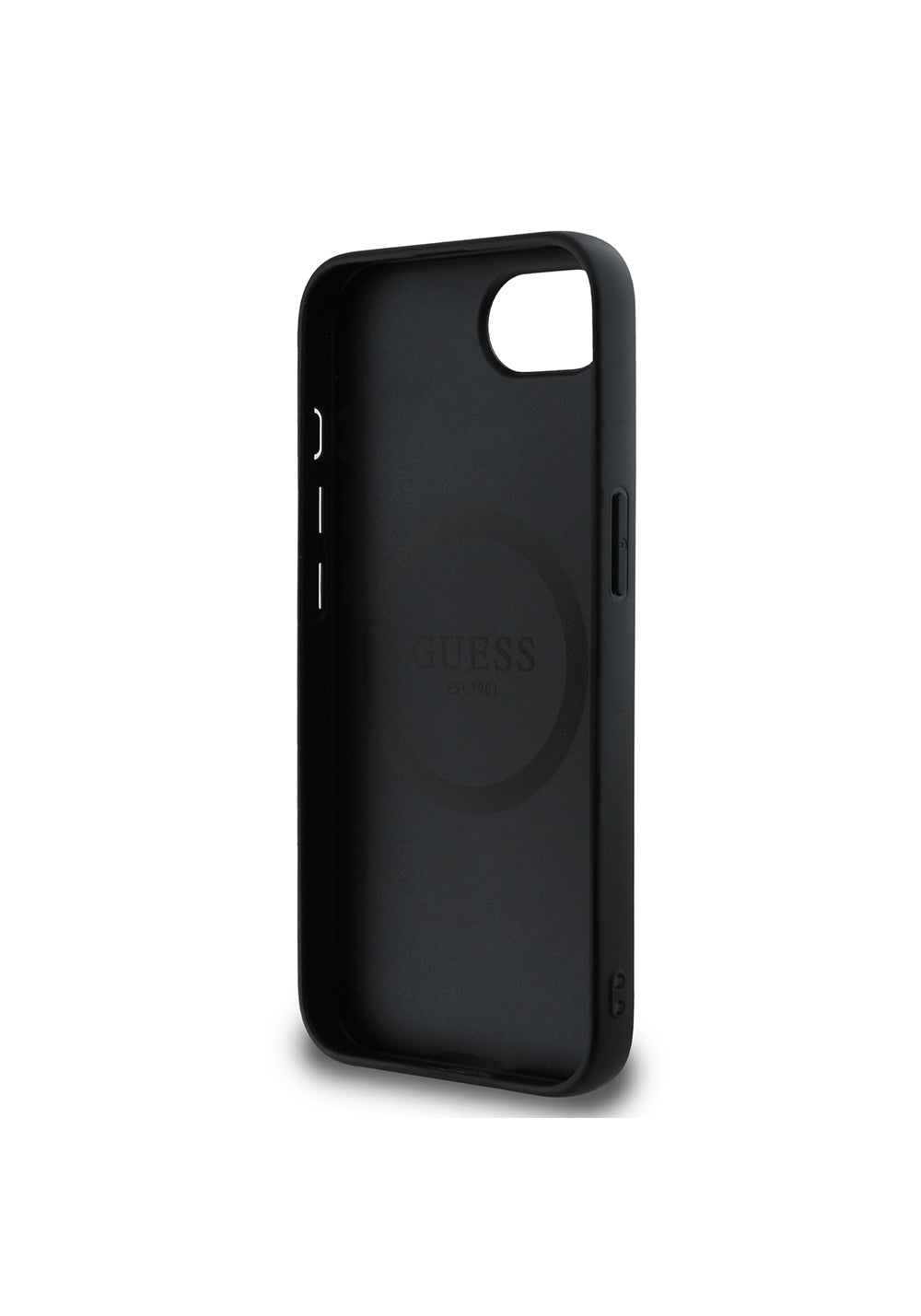 Apple iPhone 17E Kılıf Guess Orijinal Lisanslı Manyetik Şarj Uyumlu Grained Triangle Kapak