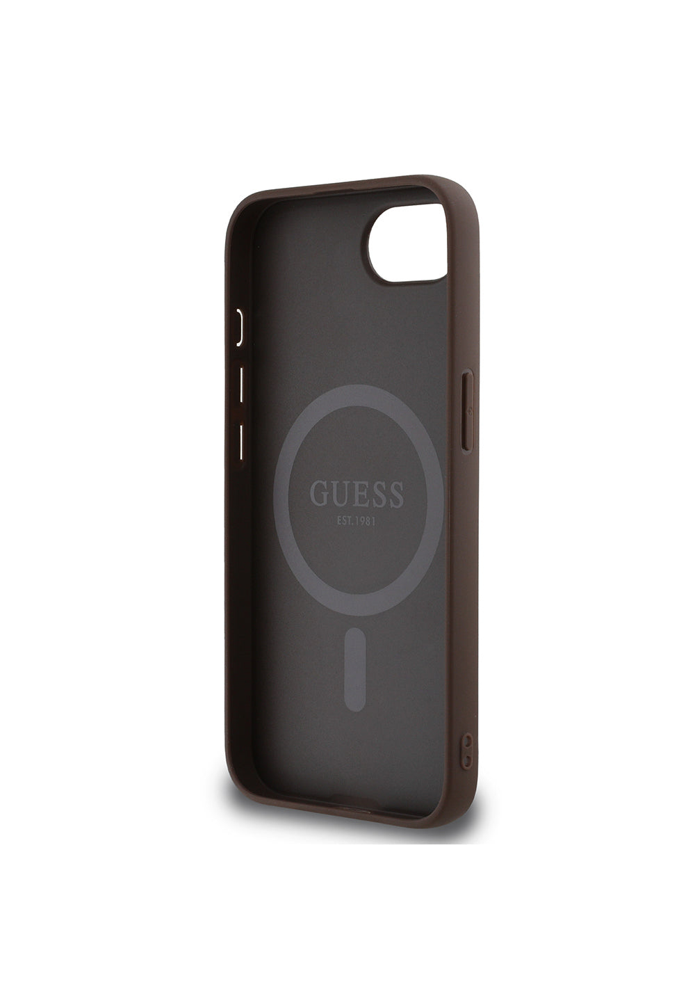 Apple iPhone 17E Kılıf Guess Orijinal Lisanslı Manyetik Şarj Uyumlu PU Halkalı 4G Desenli Yazı Logolu Kapak