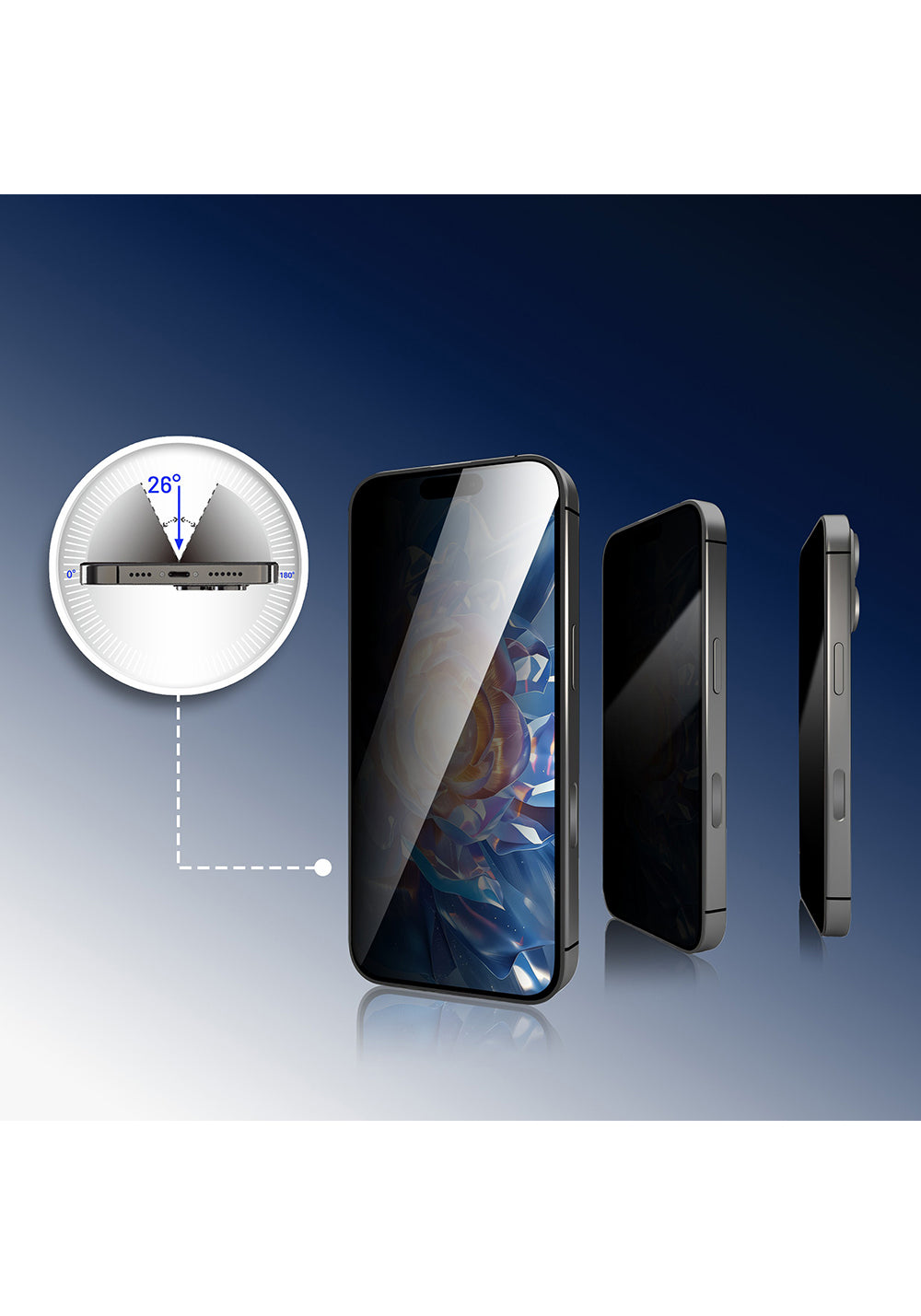 Apple iPhone 17E Mohseven Safir Coating Privacy Hayalet Temperli Cam Ekran Koruyucu