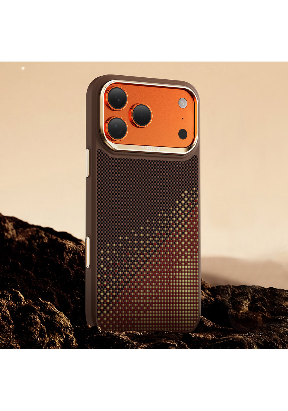 Apple iPhone 17 Pro Kılıf Manyetik Şarj Uyumlu Raptic Aramid Dual Serenity Serisi Karbon Kapak