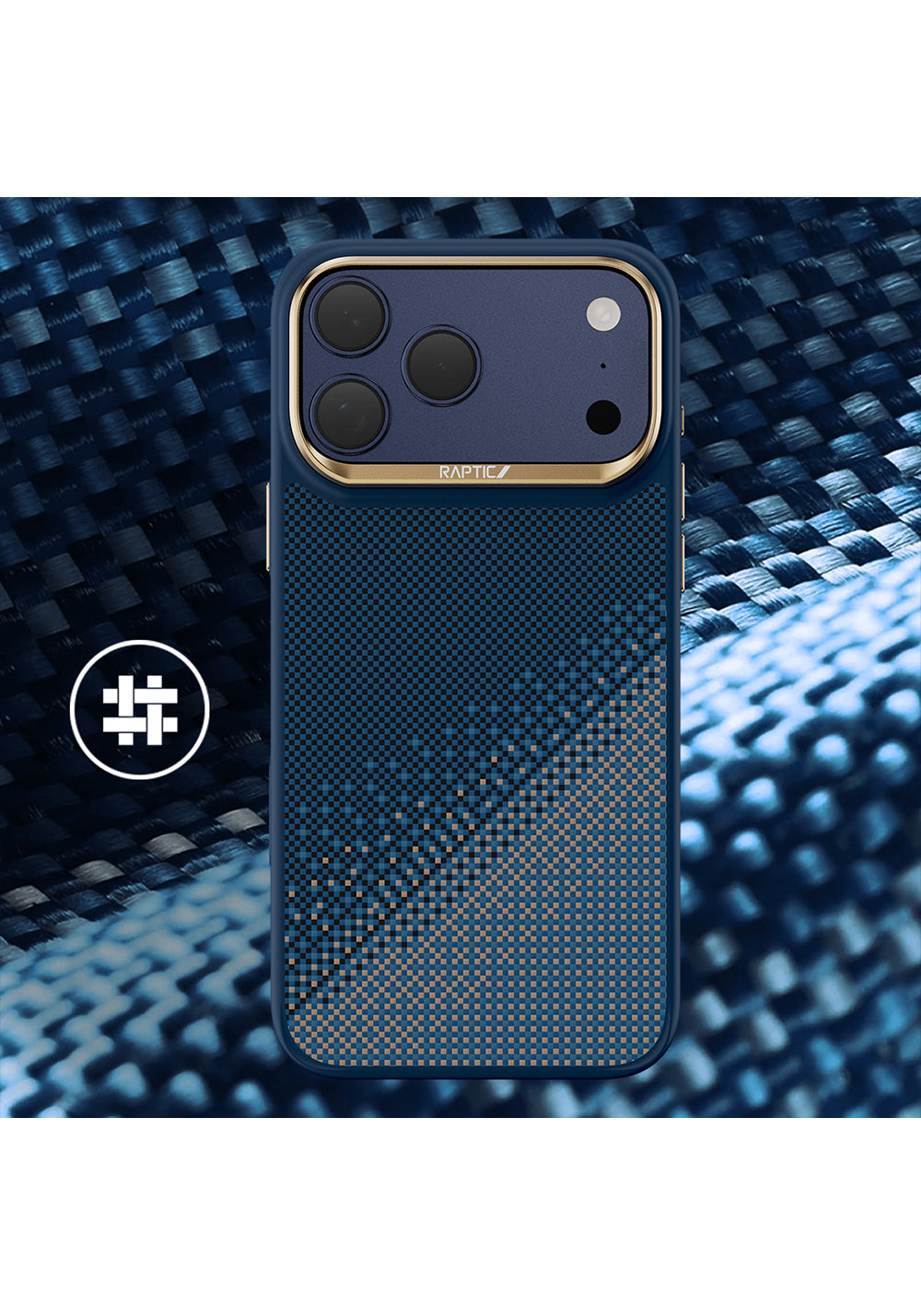 Apple iPhone 17 Pro Max Kılıf Manyetik Şarj Uyumlu Raptic Aramid Dual Serenity Serisi Karbon Kapak