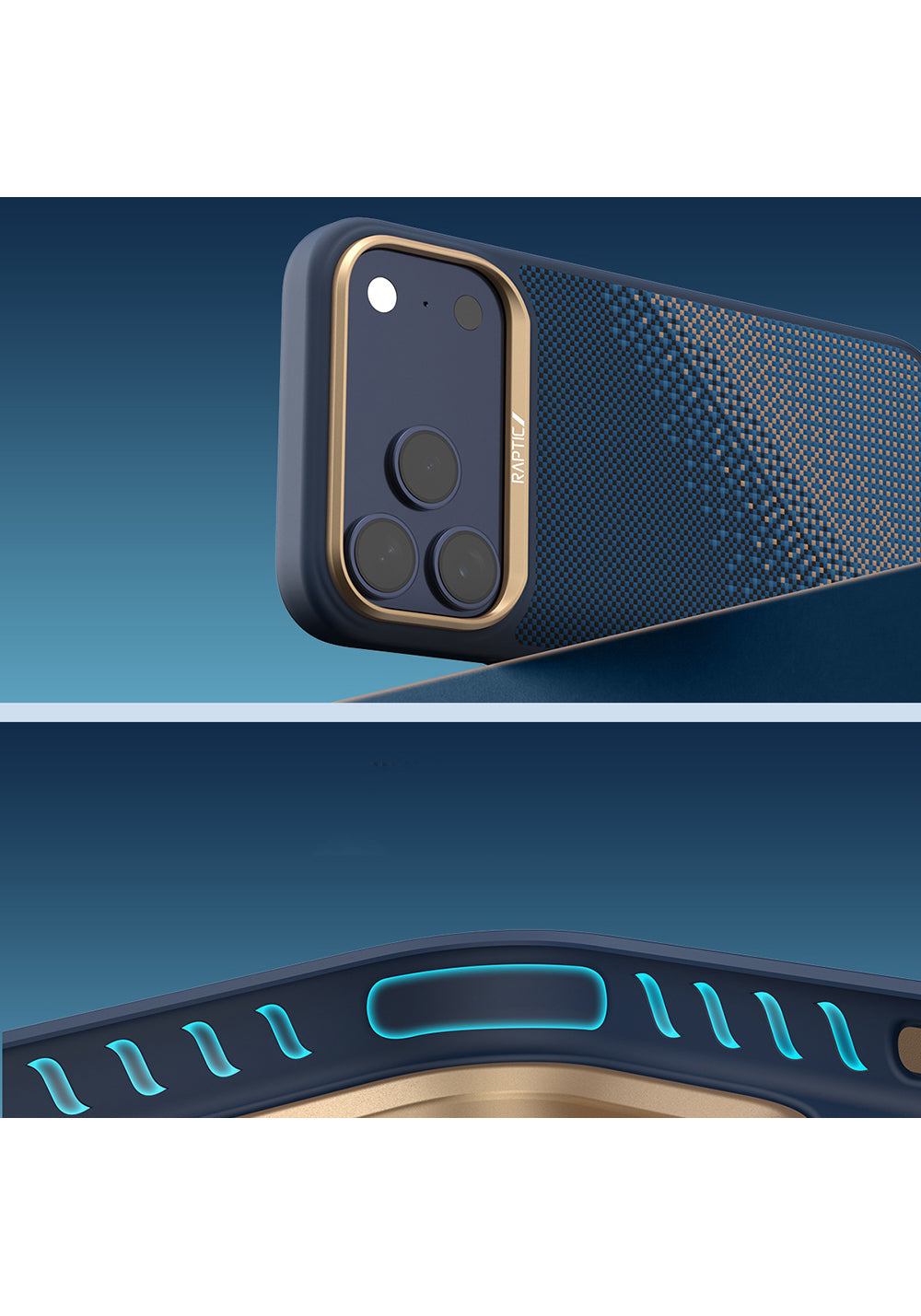 Apple iPhone 17 Pro Max Kılıf Manyetik Şarj Uyumlu Raptic Aramid Dual Serenity Serisi Karbon Kapak