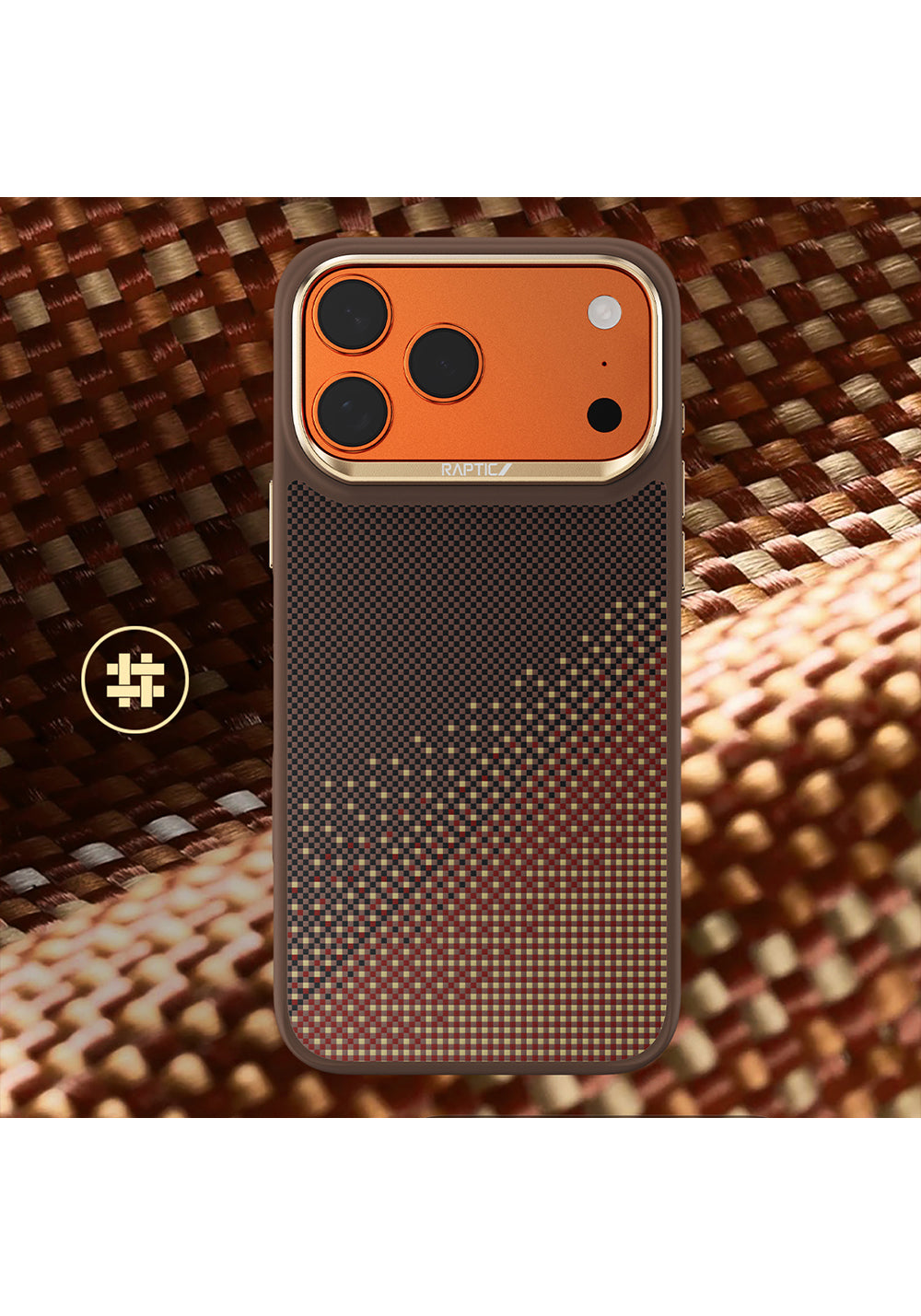 Apple iPhone 17 Pro Max Kılıf Manyetik Şarj Uyumlu Raptic Aramid Dual Serenity Serisi Karbon Kapak