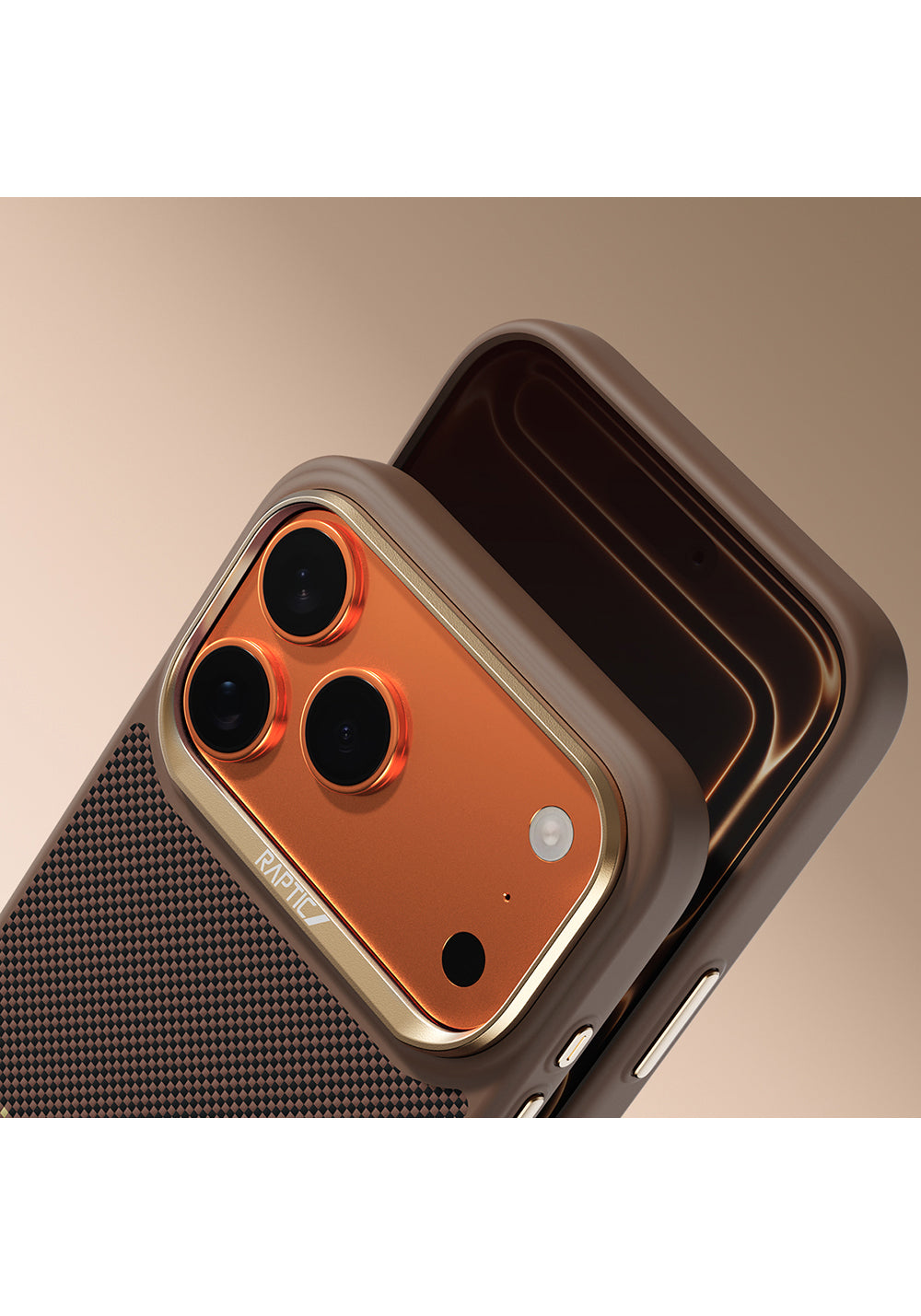 Apple iPhone 17 Pro Max Kılıf Manyetik Şarj Uyumlu Raptic Aramid Dual Serenity Serisi Karbon Kapak