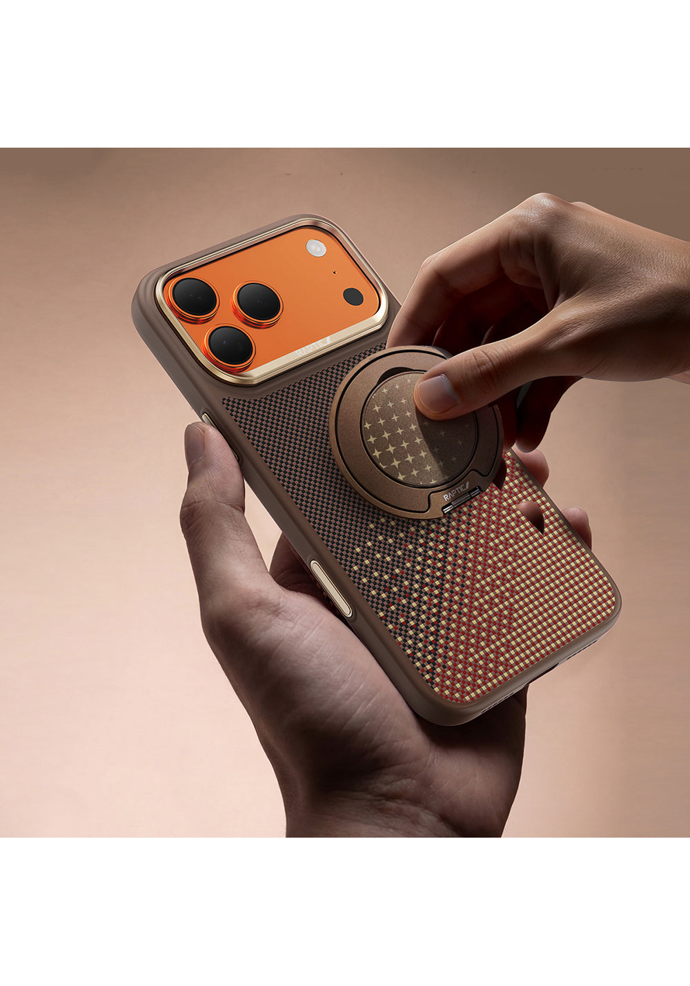 Apple iPhone 17 Pro Max Kılıf Manyetik Şarj Uyumlu Raptic Aramid Dual Serenity Serisi Karbon Kapak
