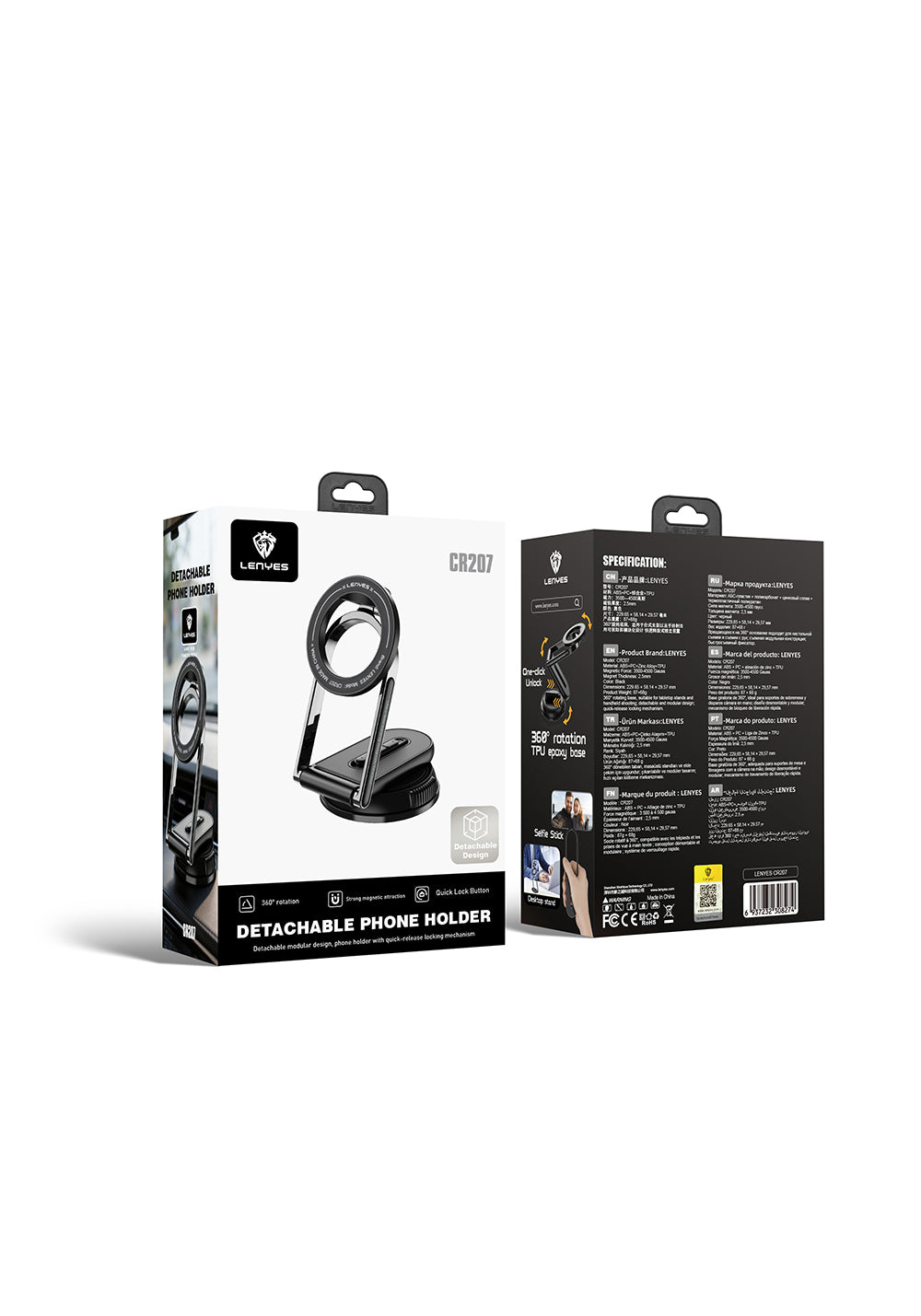 Lenyes CR207 360 Derece Dönebilen Katlanabilir Telefon Tutucu