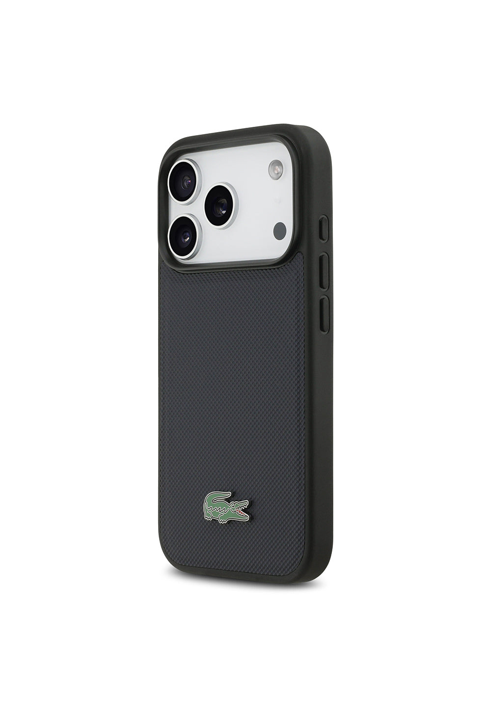Apple iPhone 17 Pro Kılıf Lacoste Orijinal Lisanslı Manyetik Şarj Uyumlu PU Pike Desenli Metal Logolu Kapak
