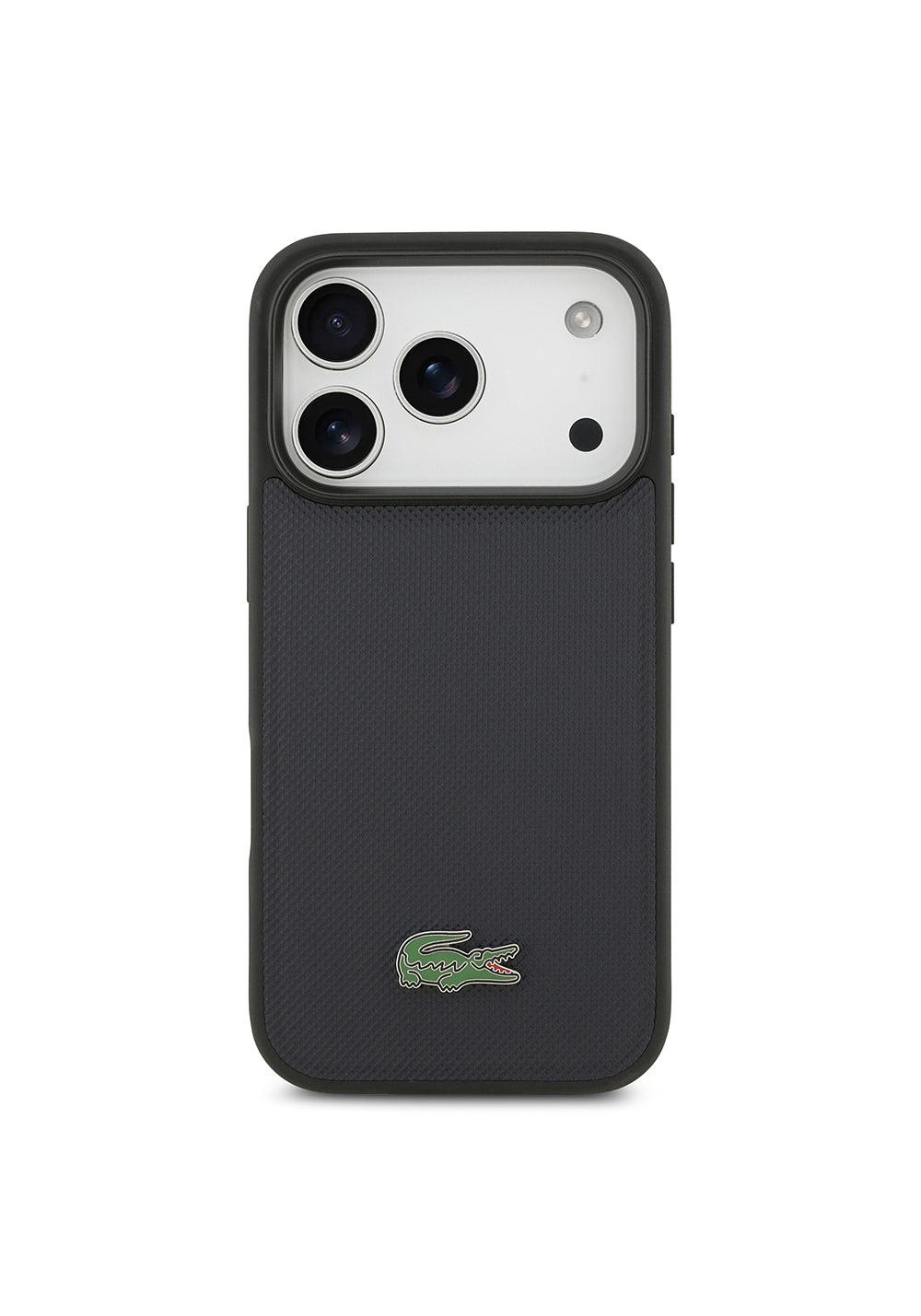 Apple iPhone 17 Pro Kılıf Lacoste Orijinal Lisanslı Manyetik Şarj Uyumlu PU Pike Desenli Metal Logolu Kapak