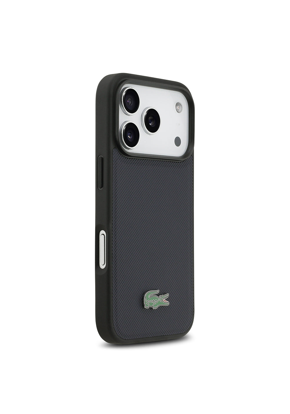 Apple iPhone 17 Pro Kılıf Lacoste Orijinal Lisanslı Manyetik Şarj Uyumlu PU Pike Desenli Metal Logolu Kapak