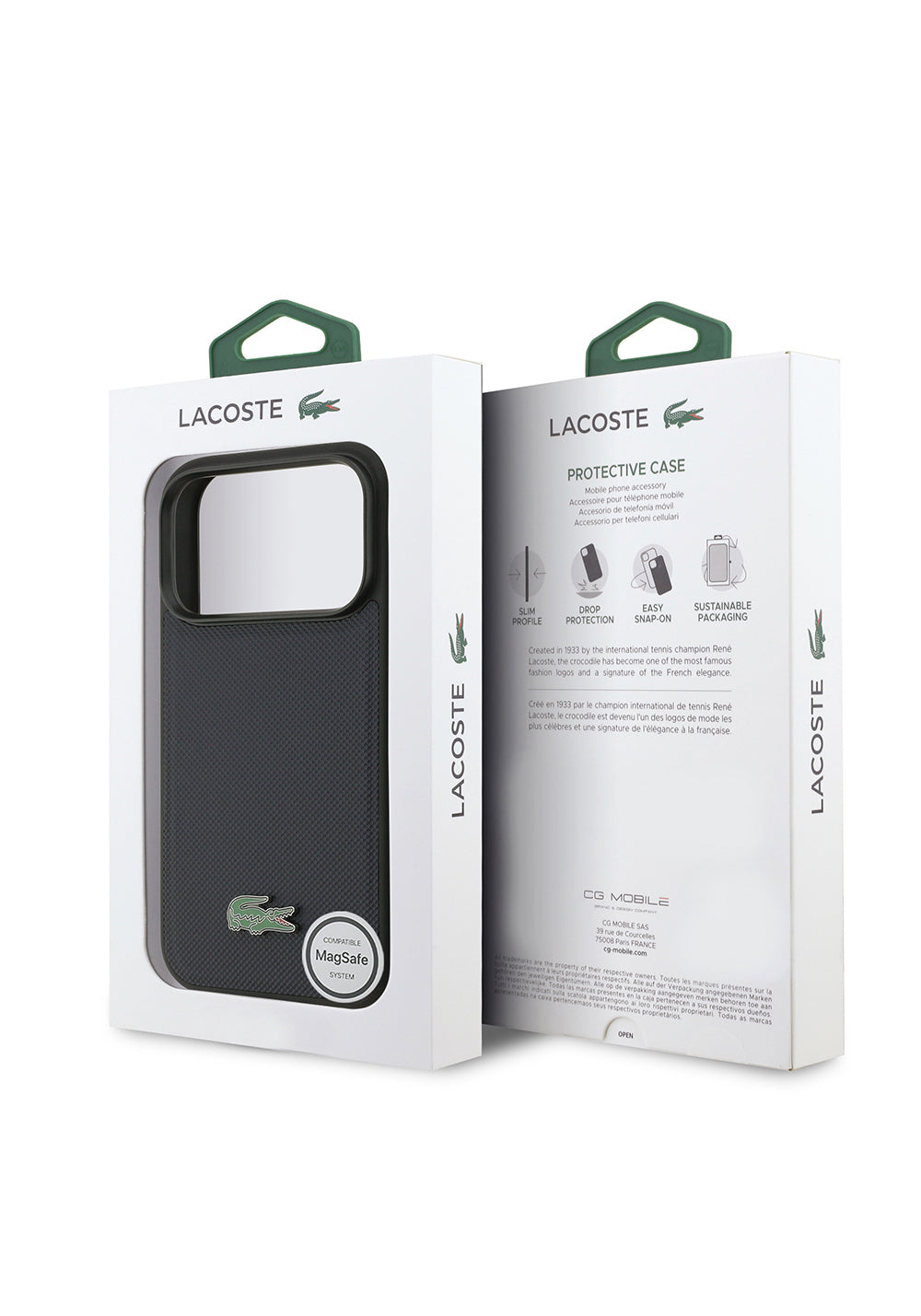 Apple iPhone 17 Pro Kılıf Lacoste Orijinal Lisanslı Manyetik Şarj Uyumlu PU Pike Desenli Metal Logolu Kapak