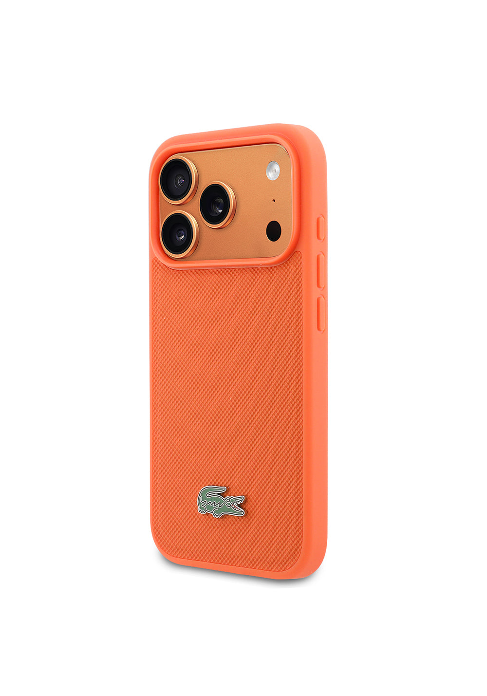Apple iPhone 17 Pro Kılıf Lacoste Orijinal Lisanslı Manyetik Şarj Uyumlu PU Pike Desenli Metal Logolu Kapak