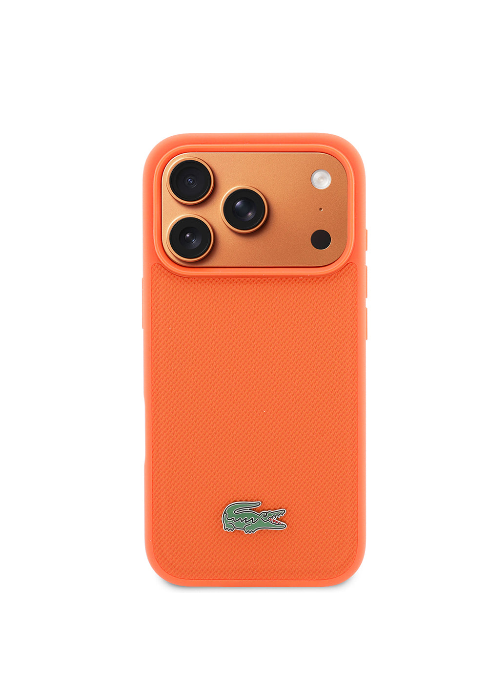 Apple iPhone 17 Pro Kılıf Lacoste Orijinal Lisanslı Manyetik Şarj Uyumlu PU Pike Desenli Metal Logolu Kapak