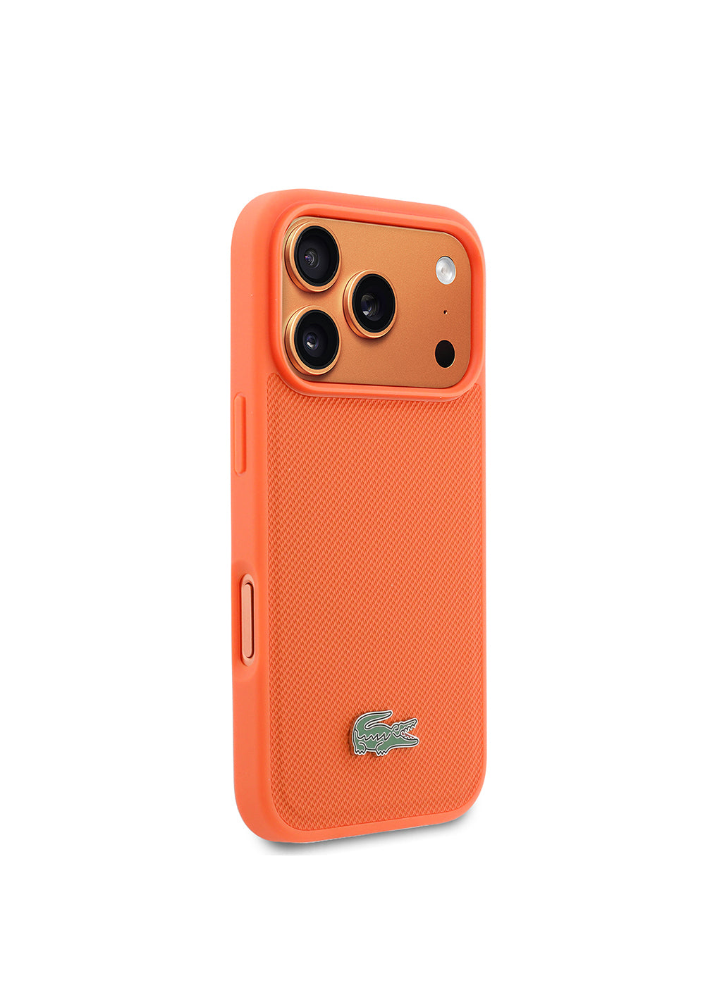 Apple iPhone 17 Pro Kılıf Lacoste Orijinal Lisanslı Manyetik Şarj Uyumlu PU Pike Desenli Metal Logolu Kapak