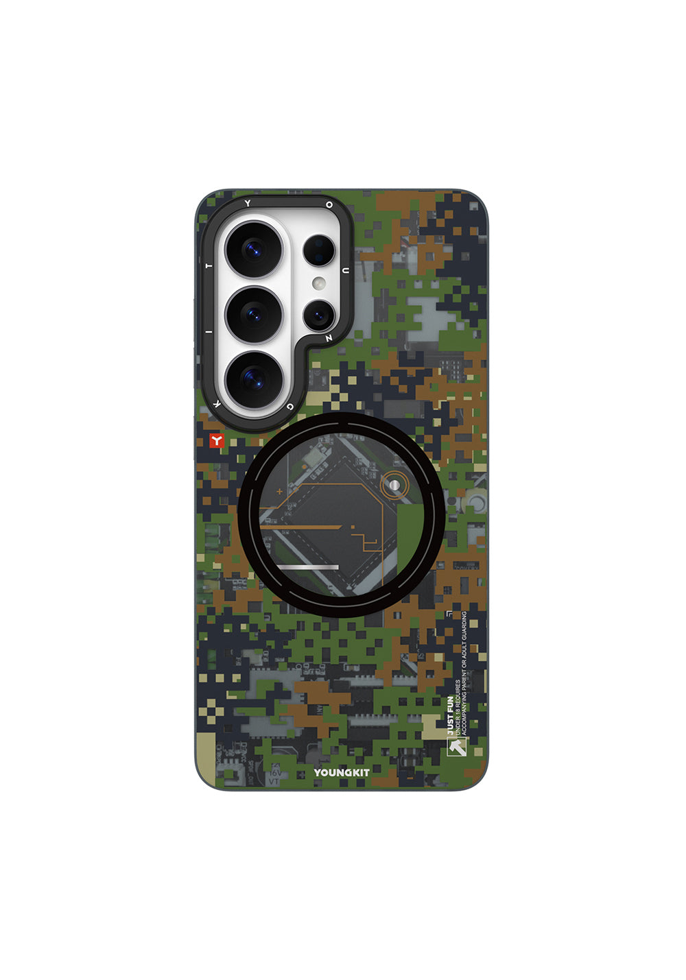 Galaxy S26 Ultra Kılıf M-Safe Şarj Özellikli Youngkit Camouflage Sykell Serisi Kapak