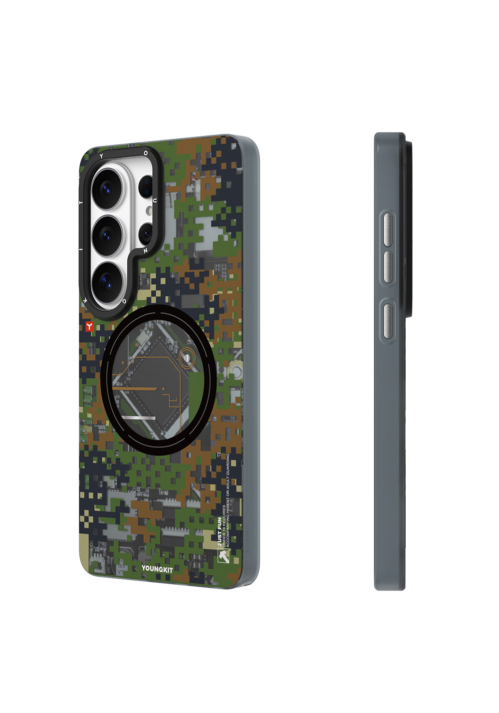 Galaxy S26 Ultra Kılıf M-Safe Şarj Özellikli Youngkit Camouflage Sykell Serisi Kapak