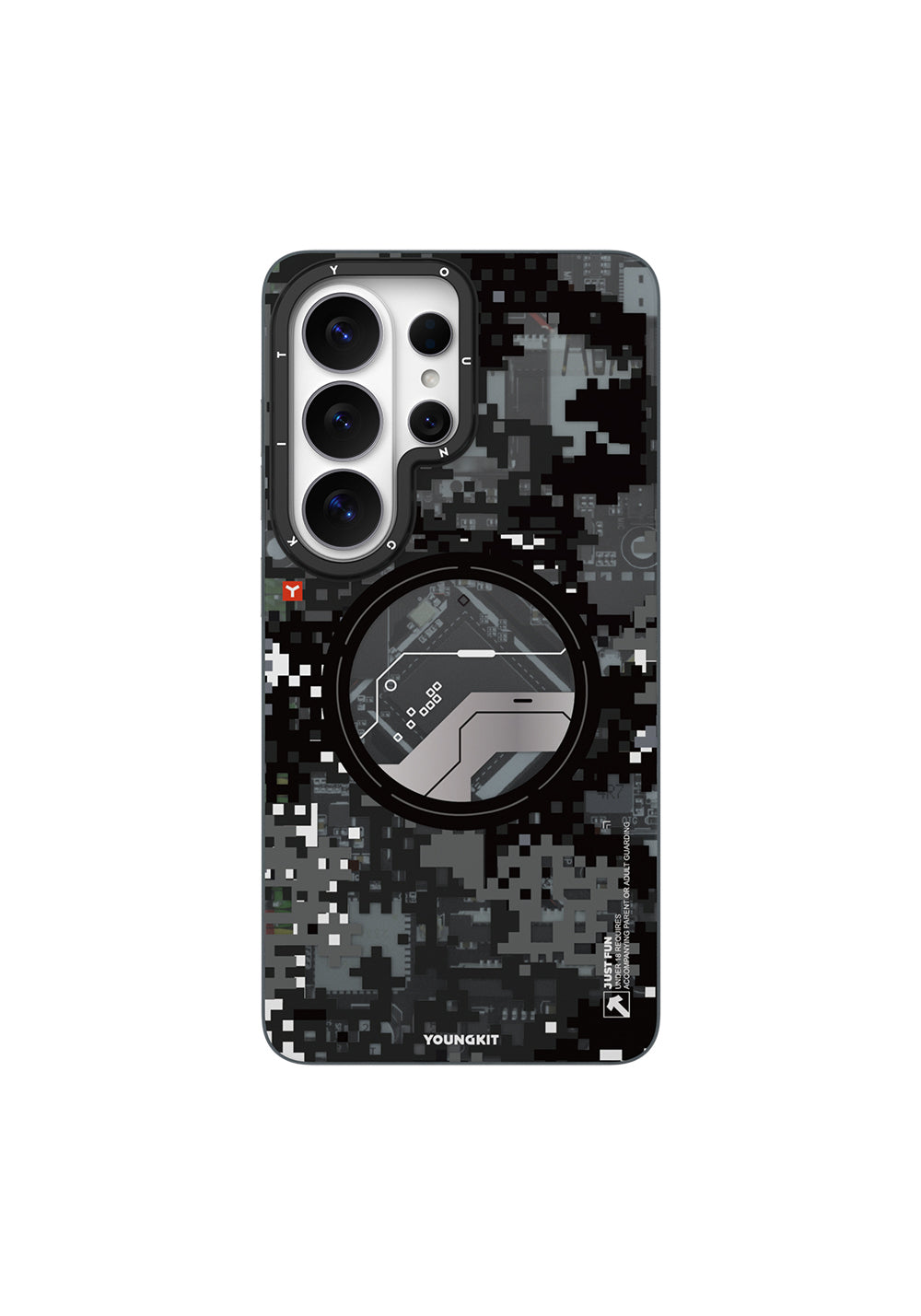 Galaxy S26 Ultra Kılıf M-Safe Şarj Özellikli Youngkit Camouflage Sykell Serisi Kapak