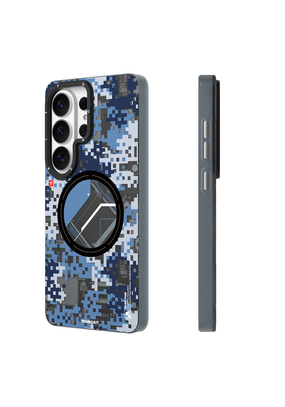 Galaxy S26 Ultra Kılıf M-Safe Şarj Özellikli Youngkit Camouflage Sykell Serisi Kapak