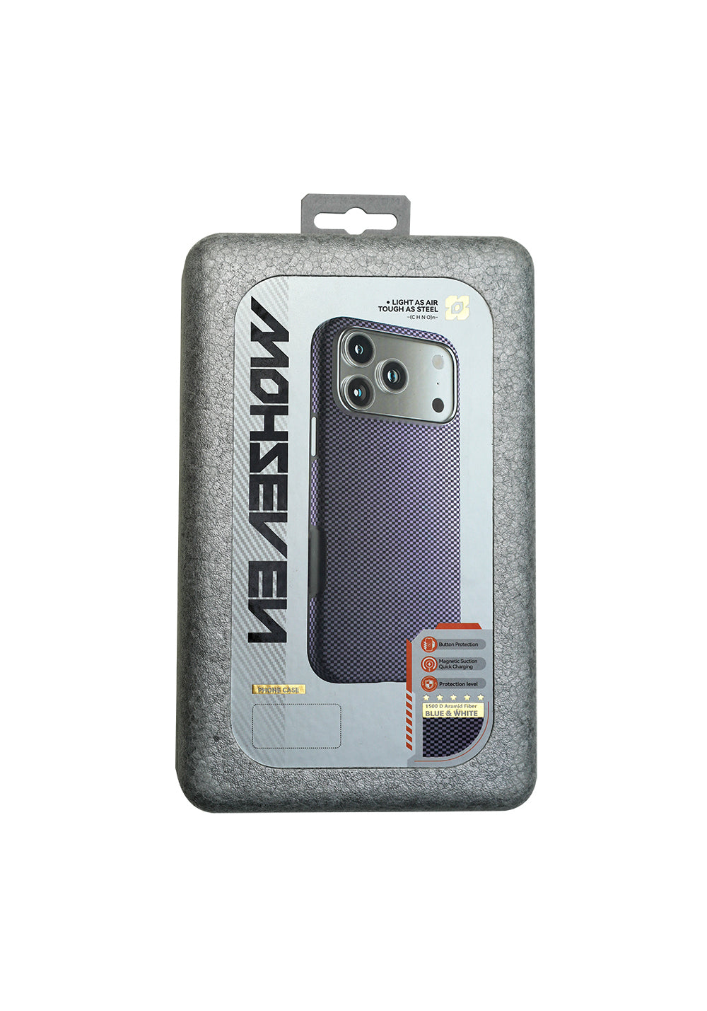 Apple iPhone 17 Pro Max Kılıf Manyetik Şarj Uyumlu Mohseven 1500D Aramid Fiber Kapak