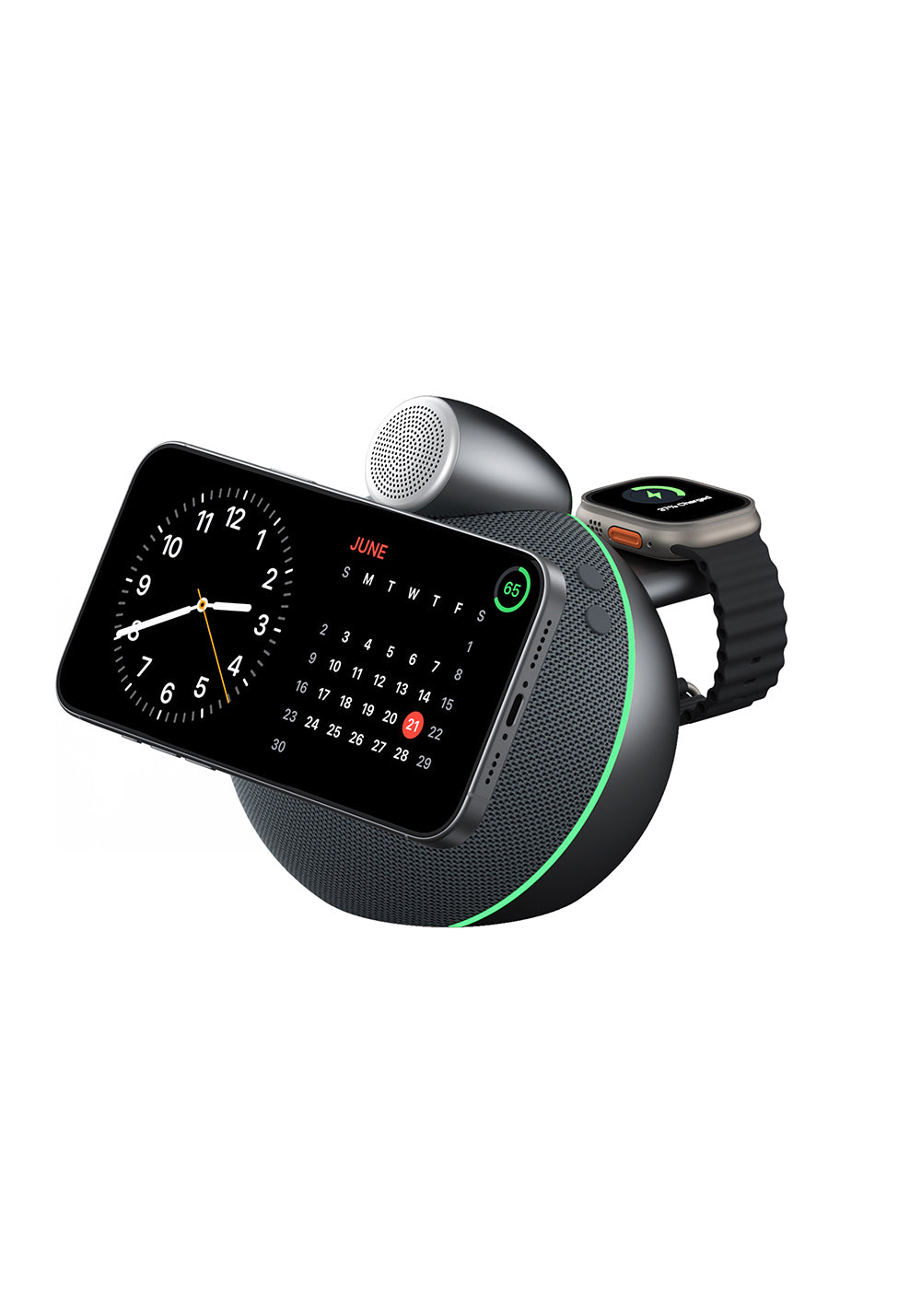 Wiwu Wi-G042 Qi2 Şarj Teknolojili Bluetooth Speaker Hoparlör Özellikli 25W Kablosuz Şarj Standı