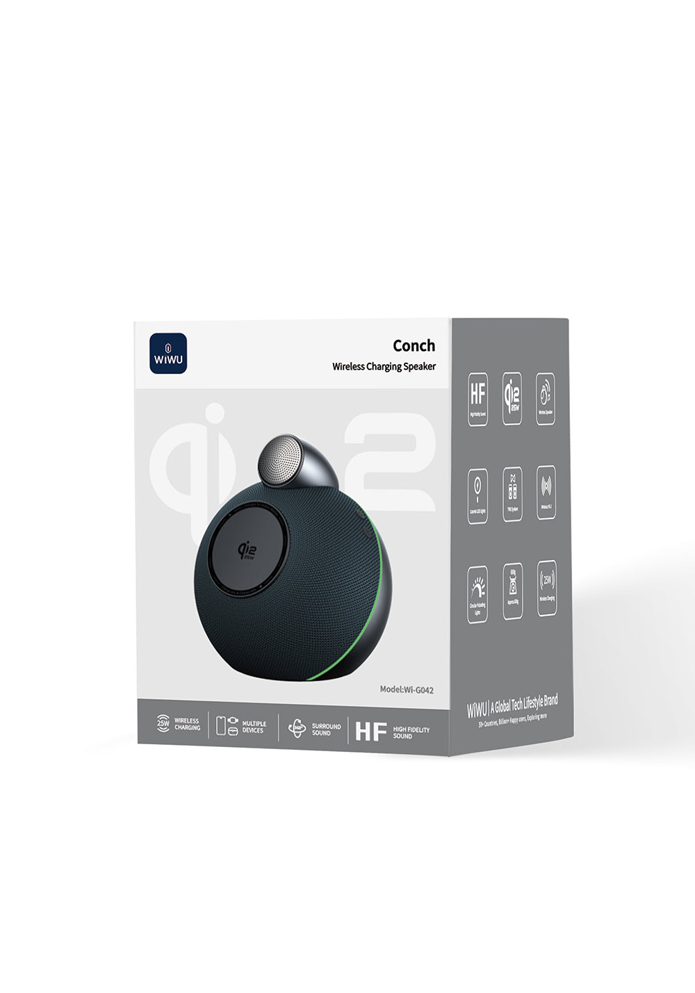Wiwu Wi-G042 Qi2 Şarj Teknolojili Bluetooth Speaker Hoparlör Özellikli 25W Kablosuz Şarj Standı