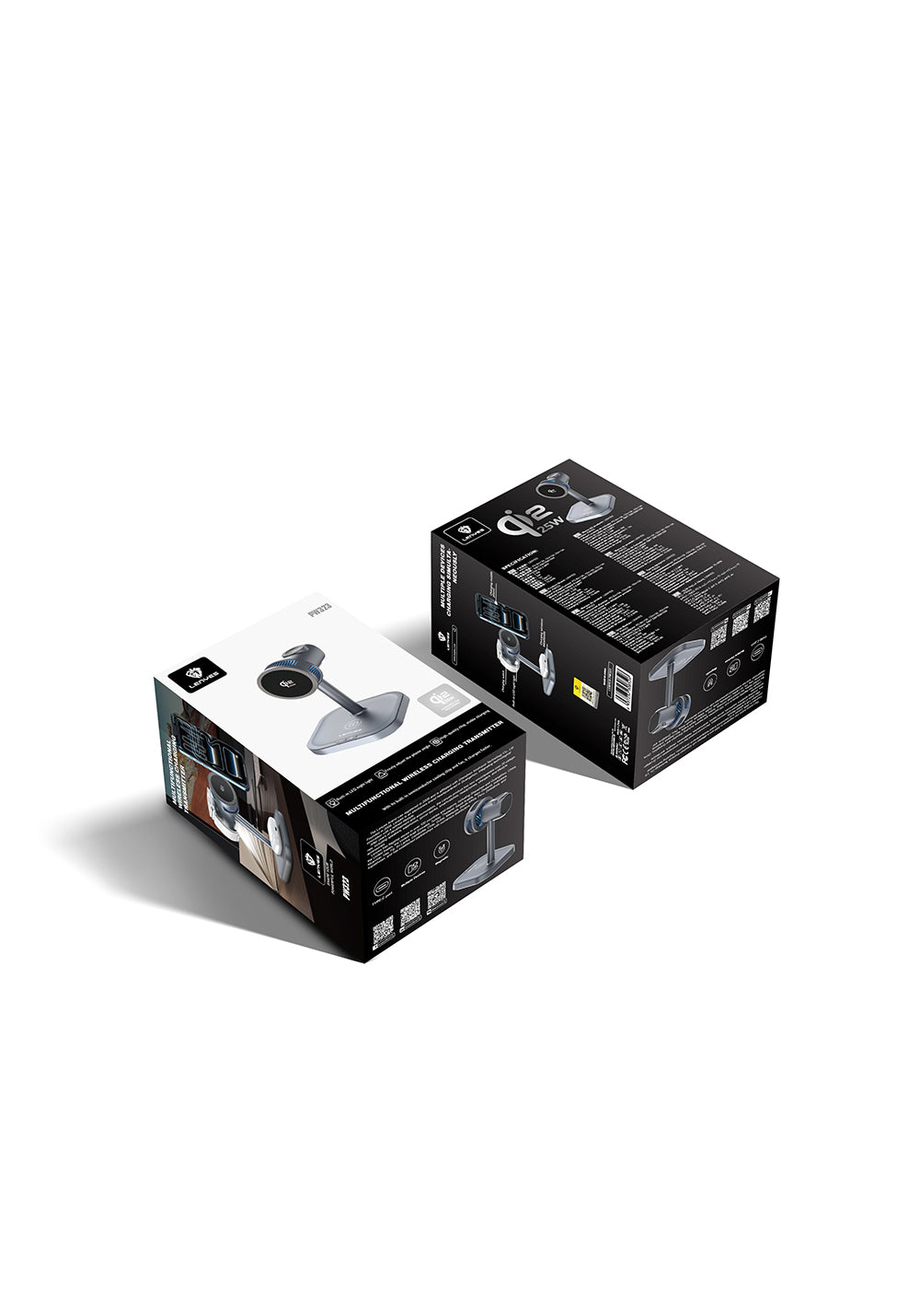 Lenyes PW323 Qi2 Şarj Teknolojili Ambiyans Işıklı Telefon&Akıllı Saat&Kulaklık 25W 3in1 Kablosuz Şarj Standı