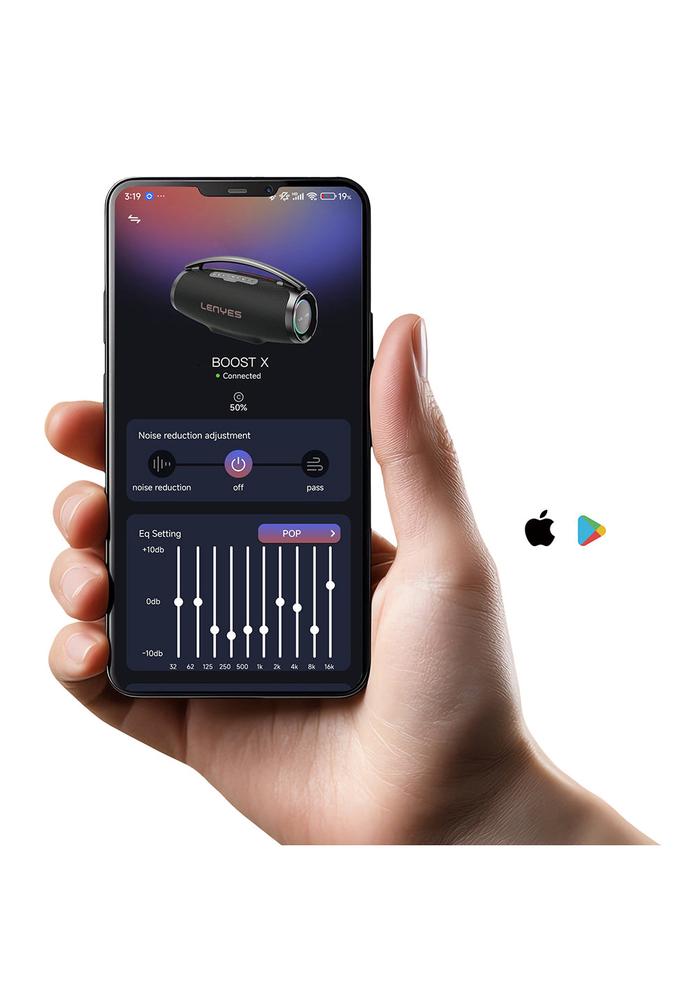 Lenyes Boost X Serisi RGB Işıklı Çift Mikrofonlu Taşınabilir Bluetooth Hoparlör v5.3 600W