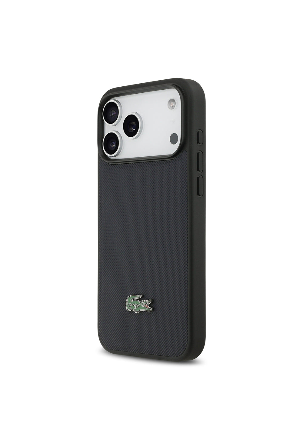 Apple iPhone 17 Pro Max Kılıf Lacoste Orijinal Lisanslı Manyetik Şarj Uyumlu PU Pike Desenli Metal Logolu Kapak