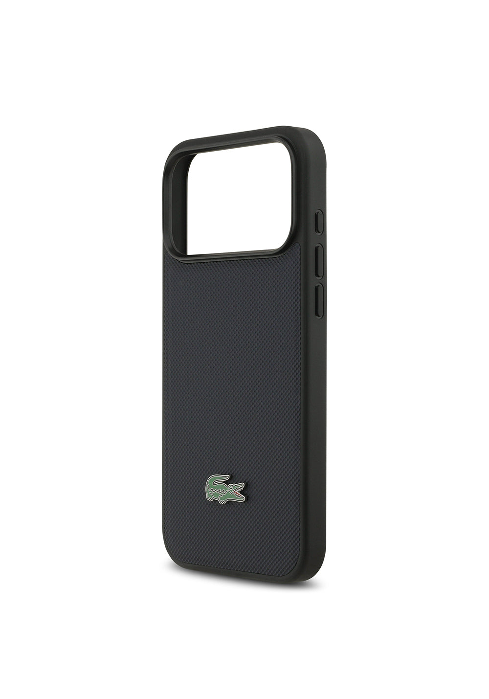 Apple iPhone 17 Pro Max Kılıf Lacoste Orijinal Lisanslı Manyetik Şarj Uyumlu PU Pike Desenli Metal Logolu Kapak