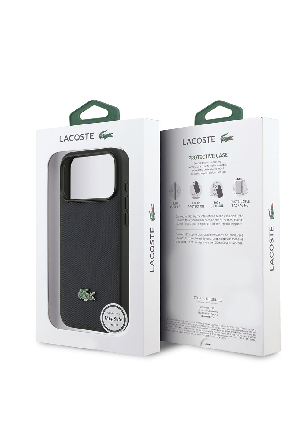 Apple iPhone 17 Pro Max Kılıf Lacoste Orijinal Lisanslı Manyetik Şarj Uyumlu PU Pike Desenli Metal Logolu Kapak