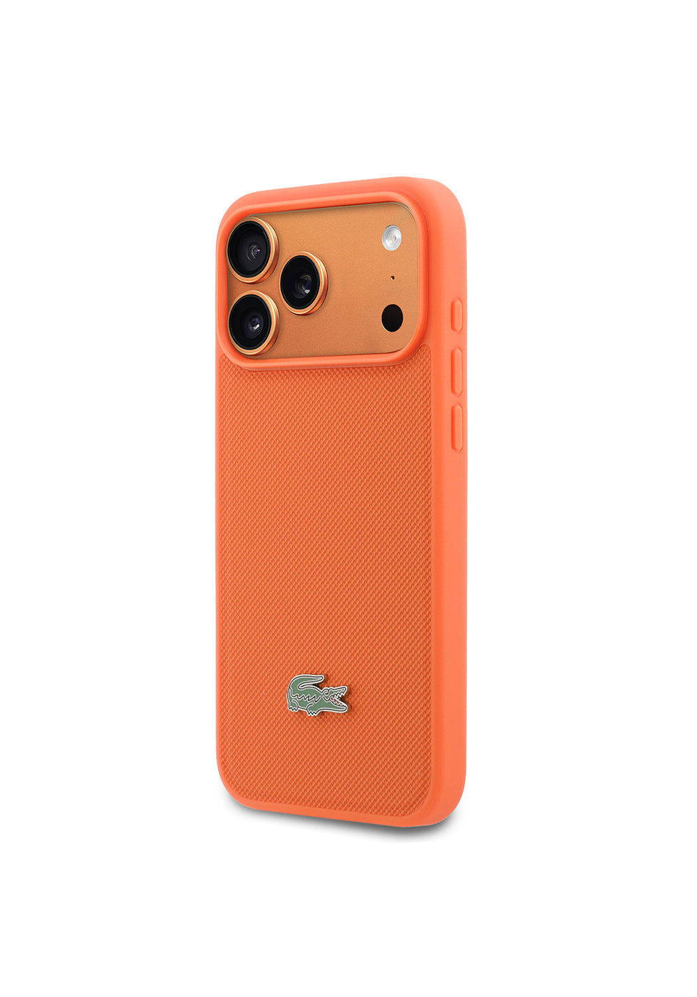 Apple iPhone 17 Pro Max Kılıf Lacoste Orijinal Lisanslı Manyetik Şarj Uyumlu PU Pike Desenli Metal Logolu Kapak