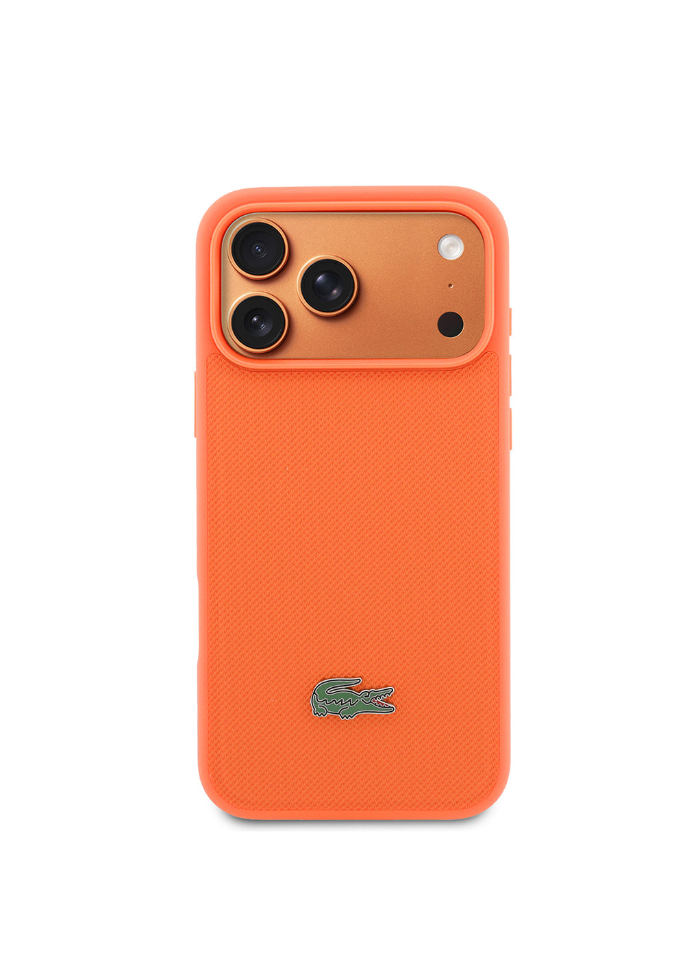 Apple iPhone 17 Pro Max Kılıf Lacoste Orijinal Lisanslı Manyetik Şarj Uyumlu PU Pike Desenli Metal Logolu Kapak