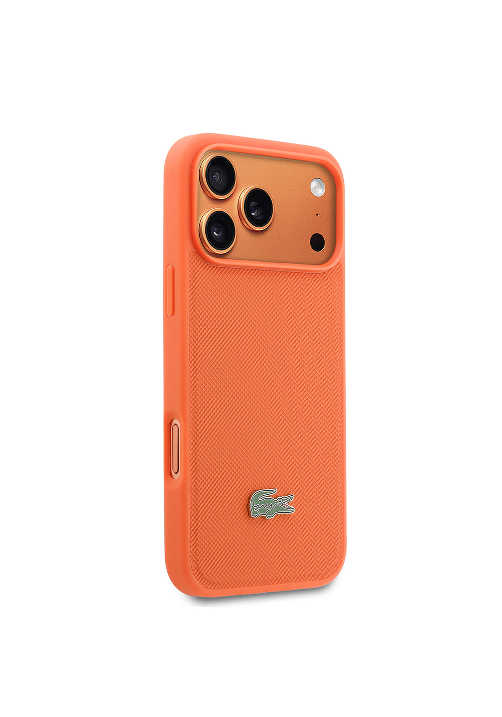 Apple iPhone 17 Pro Max Kılıf Lacoste Orijinal Lisanslı Manyetik Şarj Uyumlu PU Pike Desenli Metal Logolu Kapak