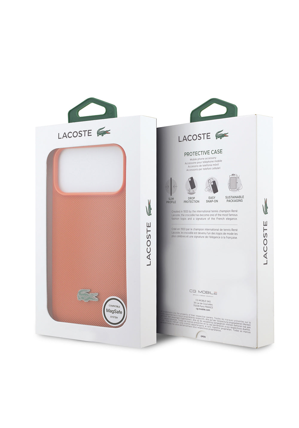 Apple iPhone 17 Pro Max Kılıf Lacoste Orijinal Lisanslı Manyetik Şarj Uyumlu PU Pike Desenli Metal Logolu Kapak
