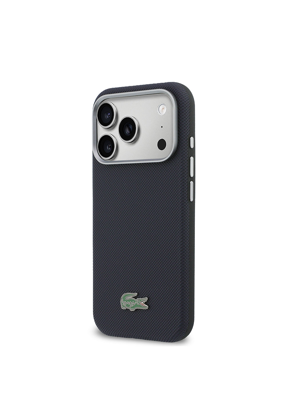 Apple iPhone 17 Pro Kılıf Lacoste Orijinal Lisanslı M-Safe Şarj Özellikli PVC Yarı Pike Desenli Arka Yüzey İkonik Timsah Dokuma Logolu Kapak
