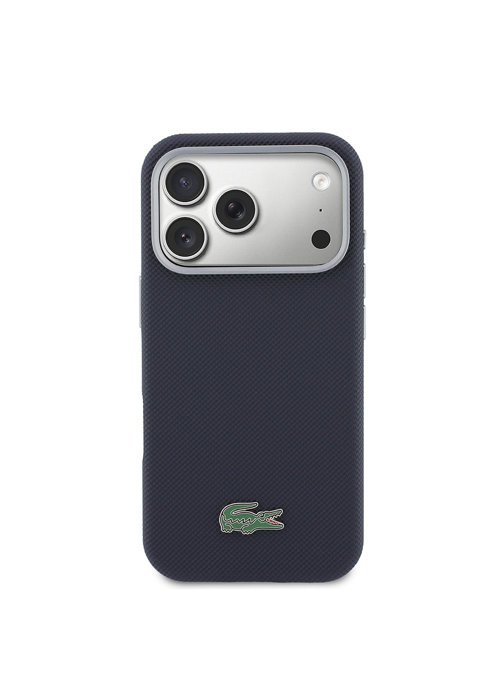 Apple iPhone 17 Pro Kılıf Lacoste Orijinal Lisanslı M-Safe Şarj Özellikli PVC Yarı Pike Desenli Arka Yüzey İkonik Timsah Dokuma Logolu Kapak