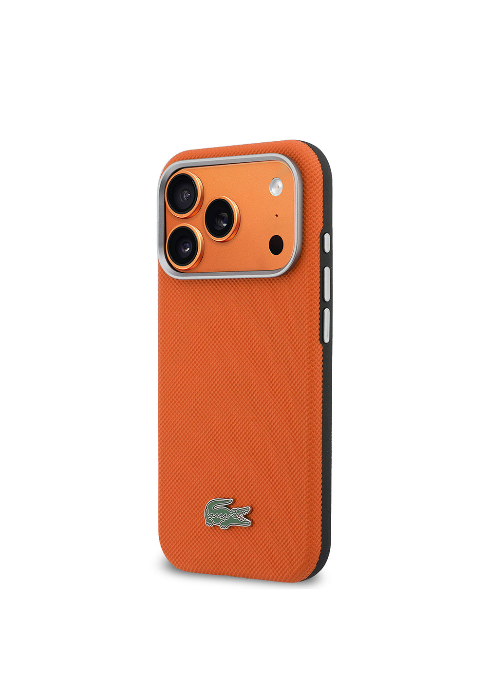 Apple iPhone 17 Pro Kılıf Lacoste Orijinal Lisanslı M-Safe Şarj Özellikli PVC Yarı Pike Desenli Arka Yüzey İkonik Timsah Dokuma Logolu Kapak