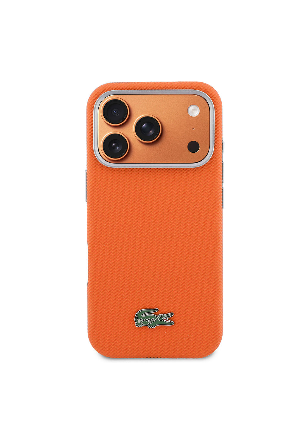 Apple iPhone 17 Pro Kılıf Lacoste Orijinal Lisanslı M-Safe Şarj Özellikli PVC Yarı Pike Desenli Arka Yüzey İkonik Timsah Dokuma Logolu Kapak