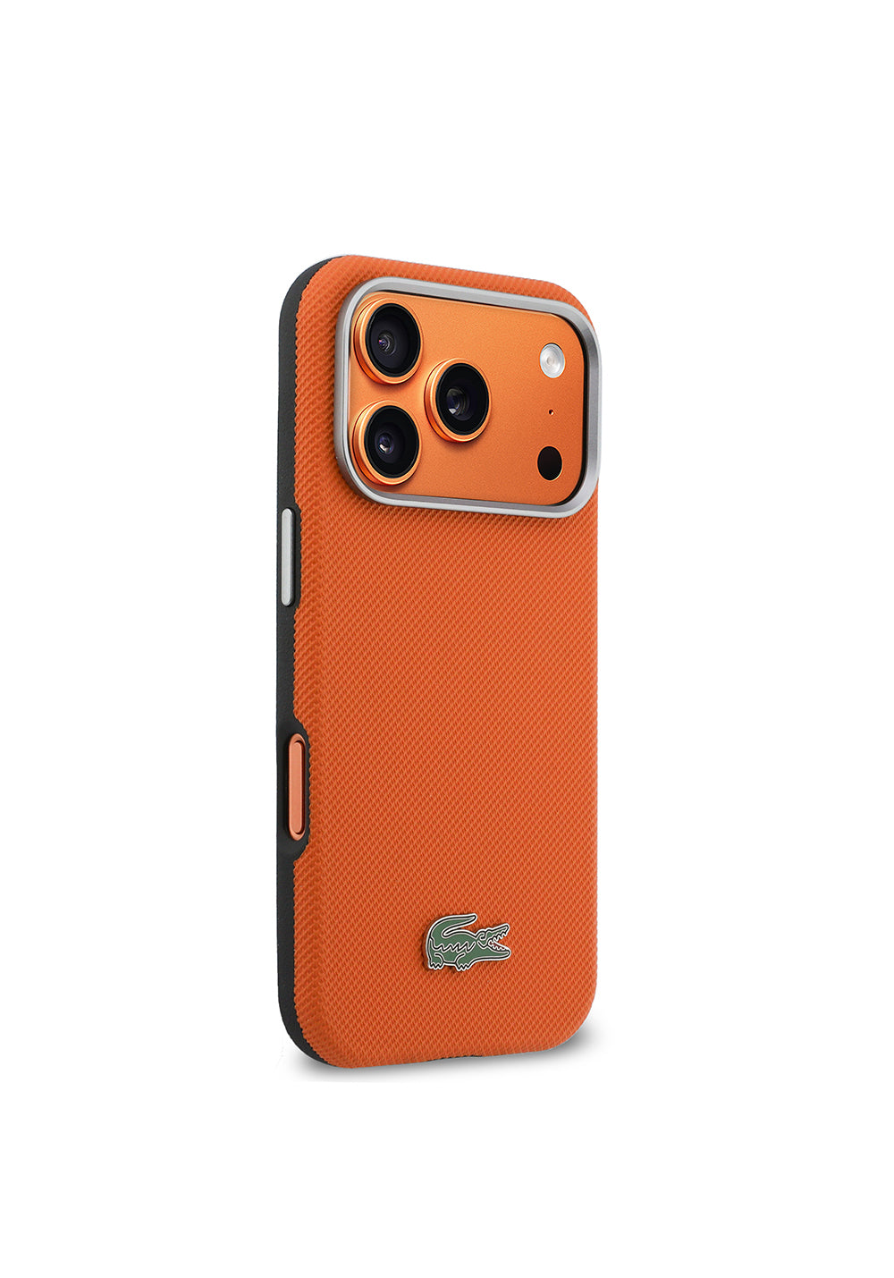 Apple iPhone 17 Pro Kılıf Lacoste Orijinal Lisanslı M-Safe Şarj Özellikli PVC Yarı Pike Desenli Arka Yüzey İkonik Timsah Dokuma Logolu Kapak
