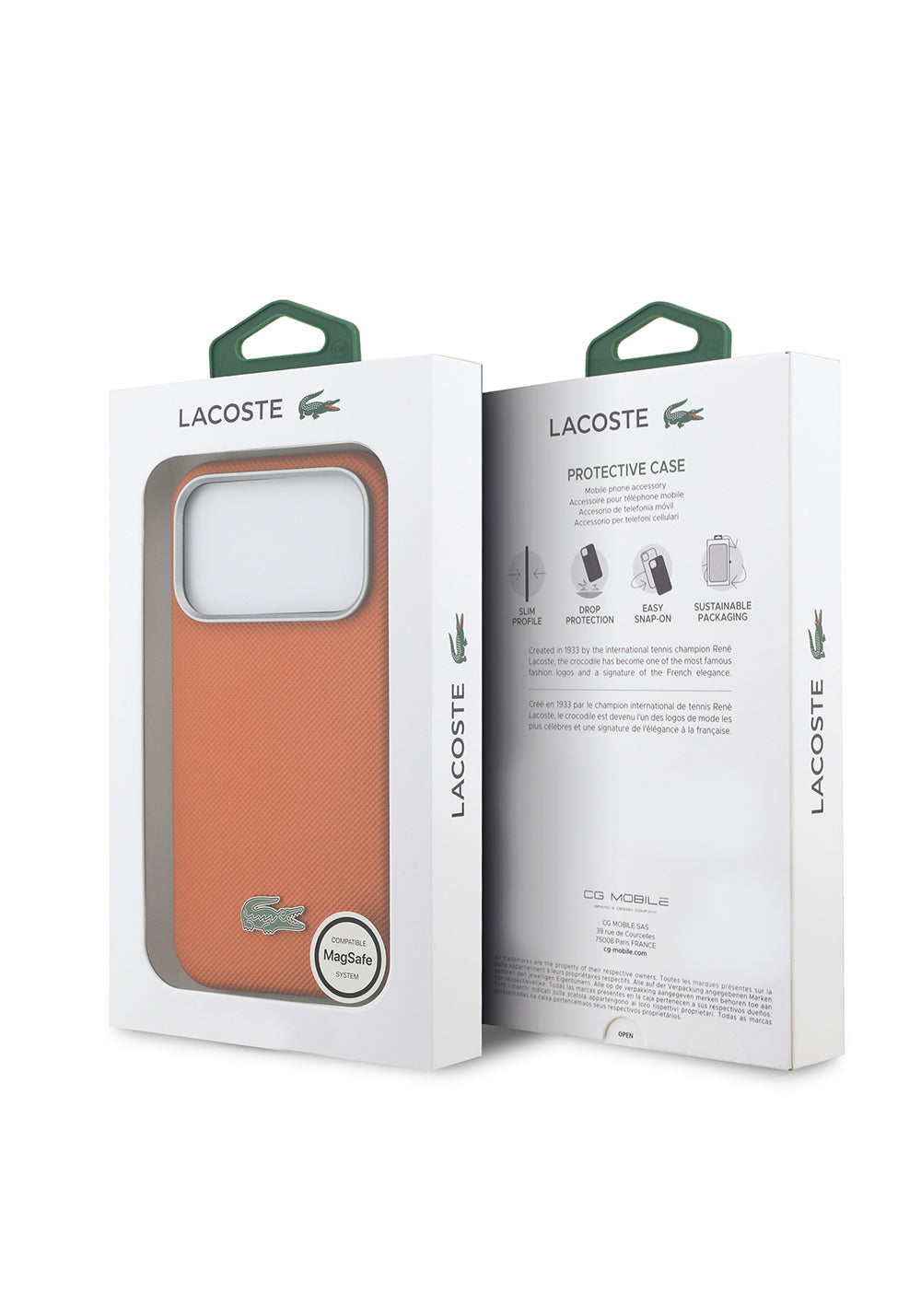 Apple iPhone 17 Pro Kılıf Lacoste Orijinal Lisanslı M-Safe Şarj Özellikli PVC Yarı Pike Desenli Arka Yüzey İkonik Timsah Dokuma Logolu Kapak