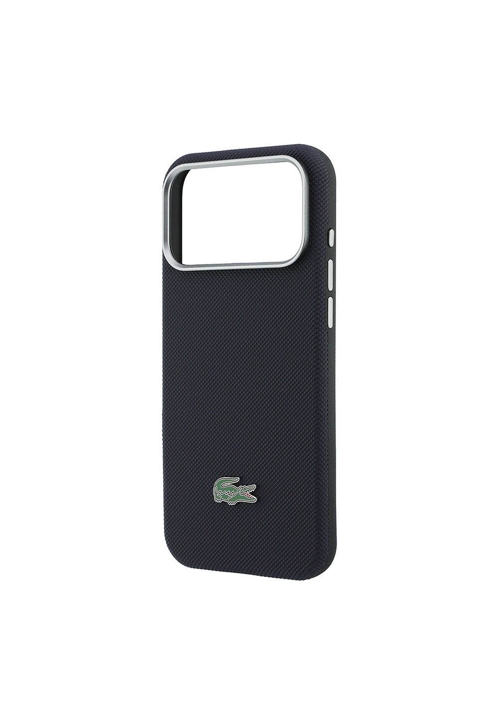 Apple iPhone 17 Pro Max Kılıf Lacoste Orijinal Lisanslı M-Safe Şarj Özellikli PVC Yarı Pike Desenli Arka Yüzey İkonik Timsah Dokuma Logolu Kapak