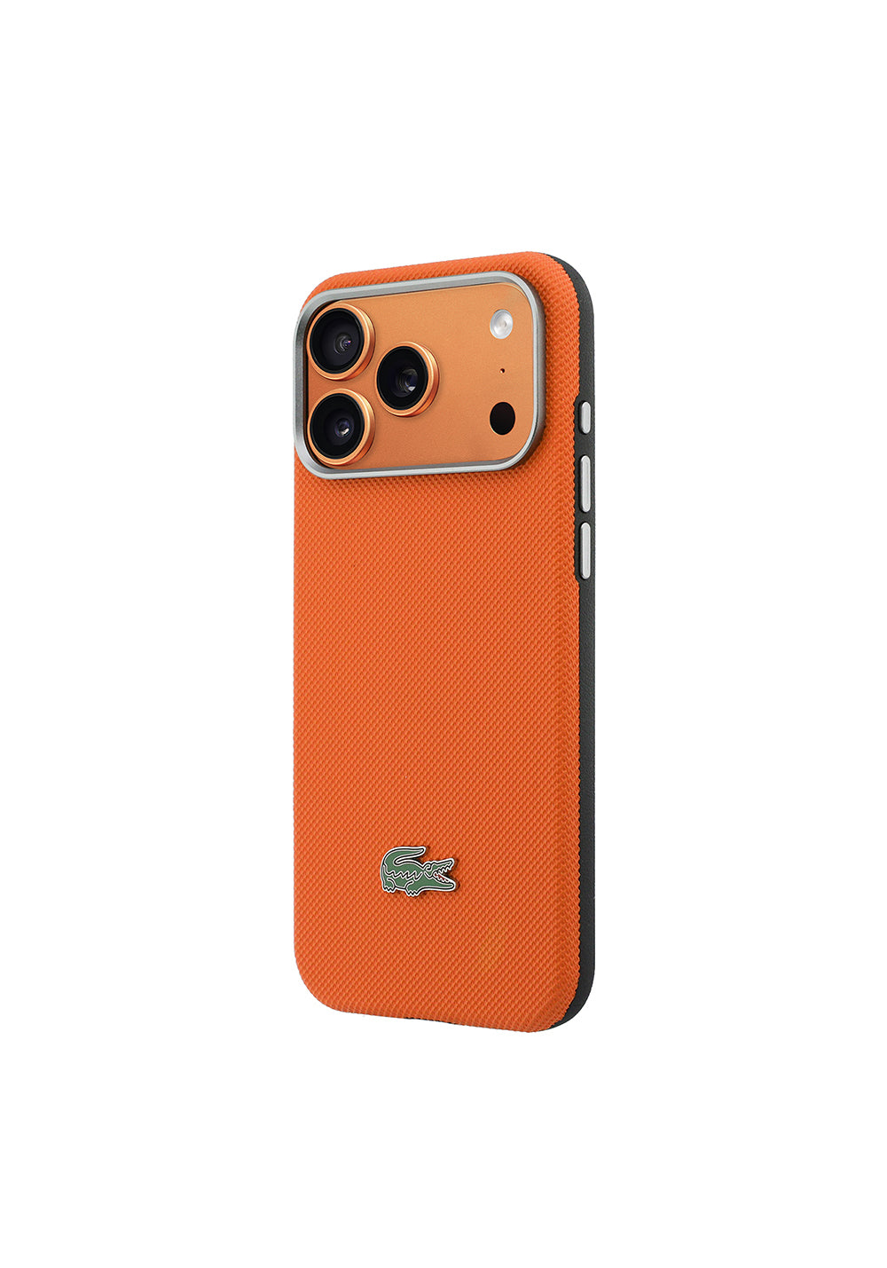 Apple iPhone 17 Pro Max Kılıf Lacoste Orijinal Lisanslı M-Safe Şarj Özellikli PVC Yarı Pike Desenli Arka Yüzey İkonik Timsah Dokuma Logolu Kapak